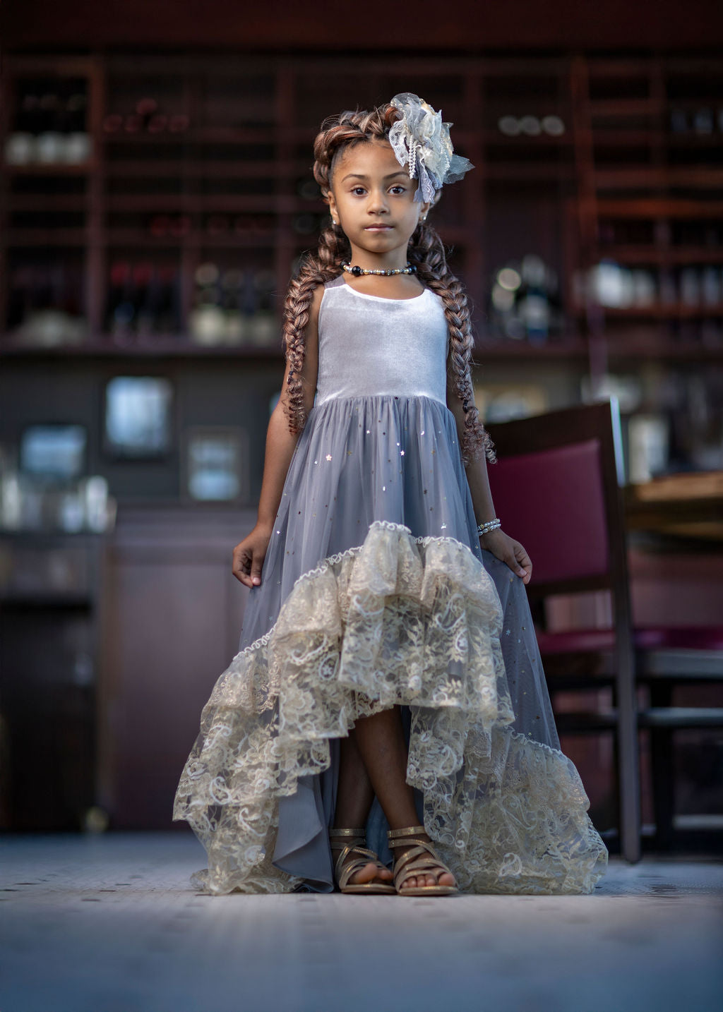 Silver Solstice Hi-Low Dress Maxi - PREORDER