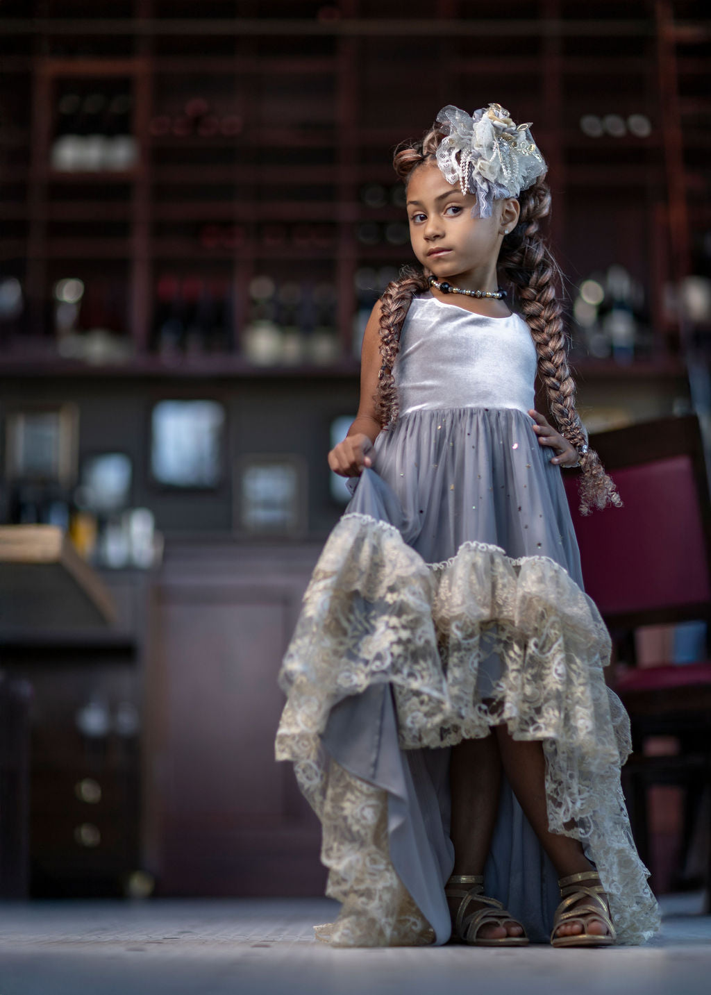 Silver Solstice Hi-Low Dress Maxi - PREORDER