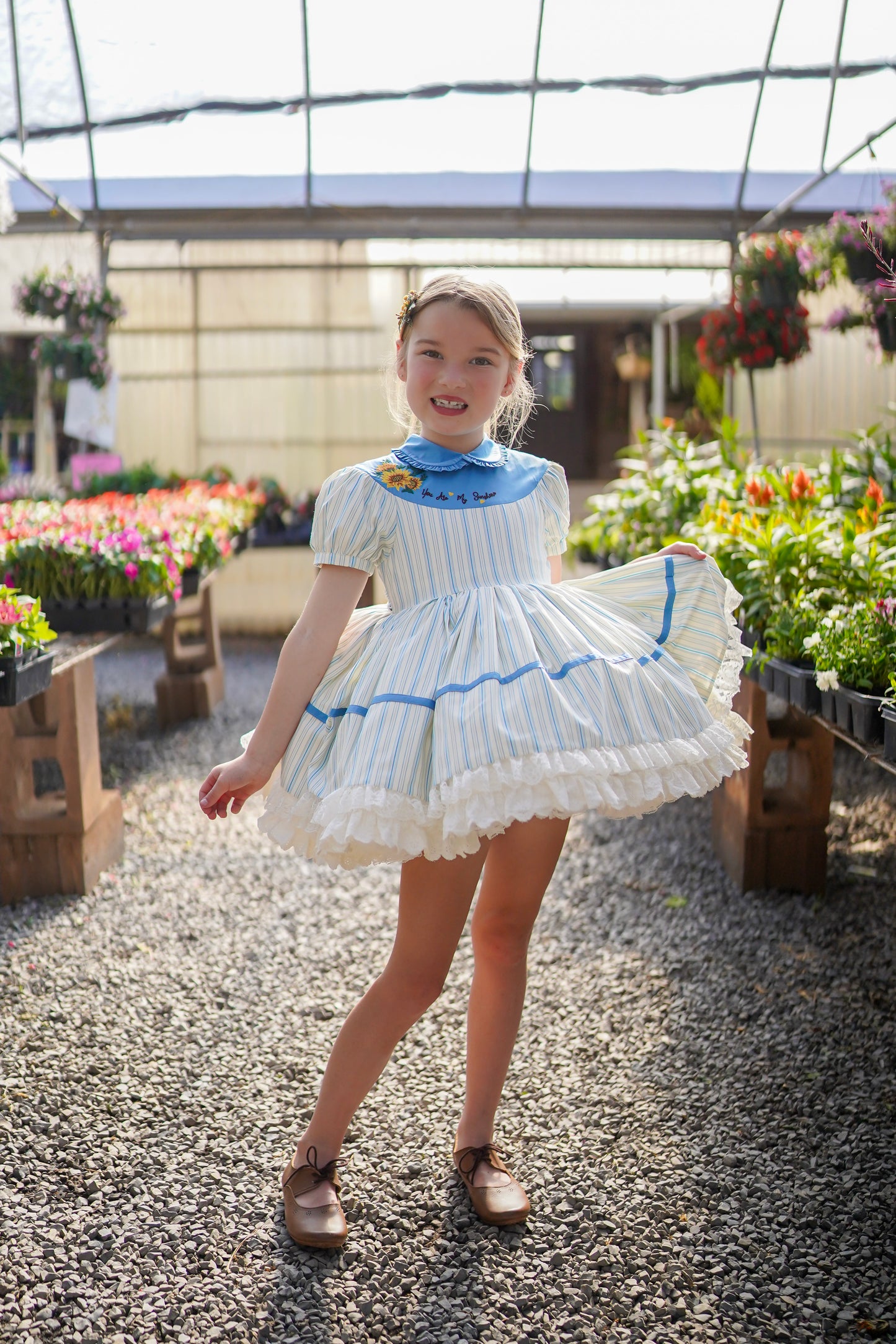 You Are My Sunshine Pettiskirt Dress and Blooms - READY TO SHIP