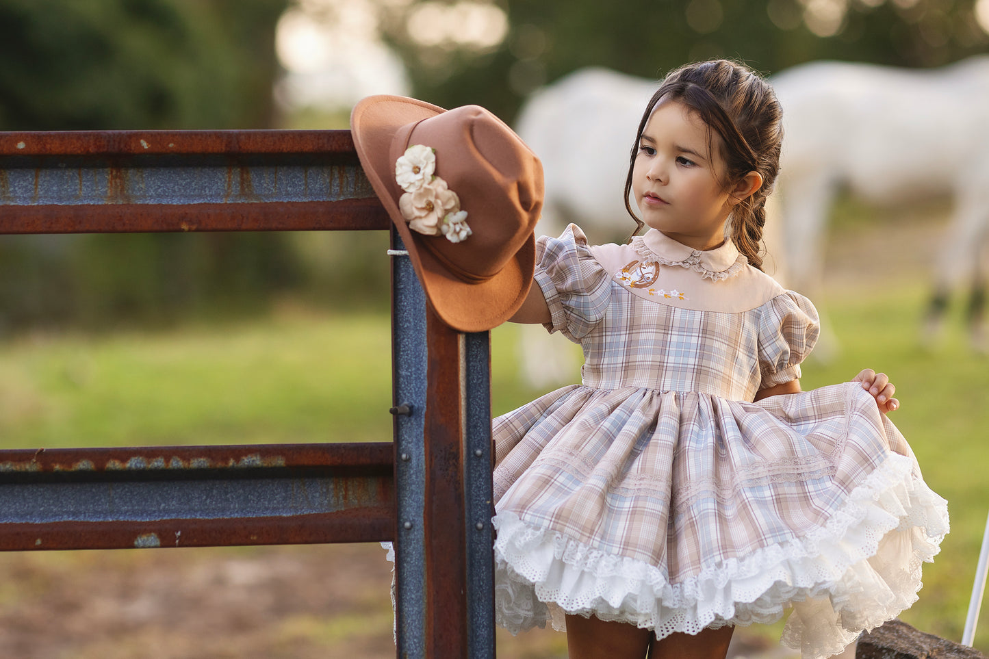 Gentry's Country Chic Vintage Plaid dress and bloomers - READY TO SHIP
