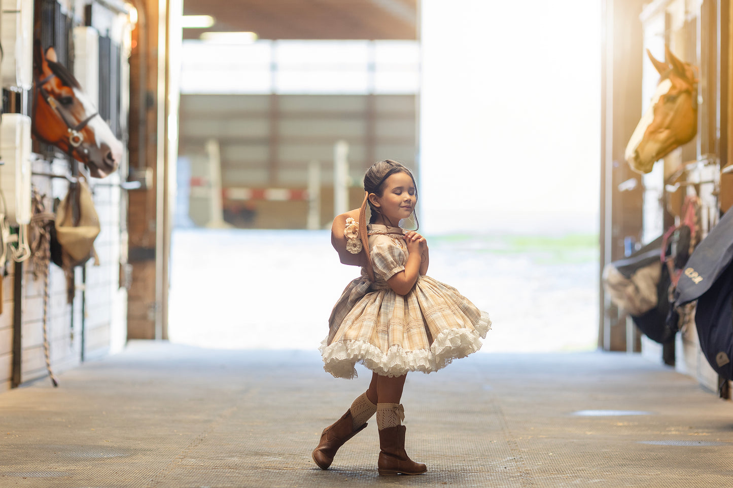 Gentry's Country Chic Vintage Plaid dress and bloomers - READY TO SHIP