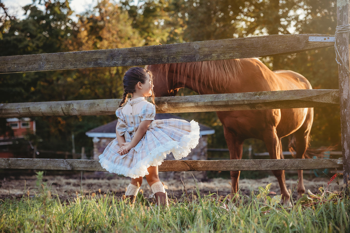 Gentry's Country Chic Vintage Plaid dress and bloomers - READY TO SHIP