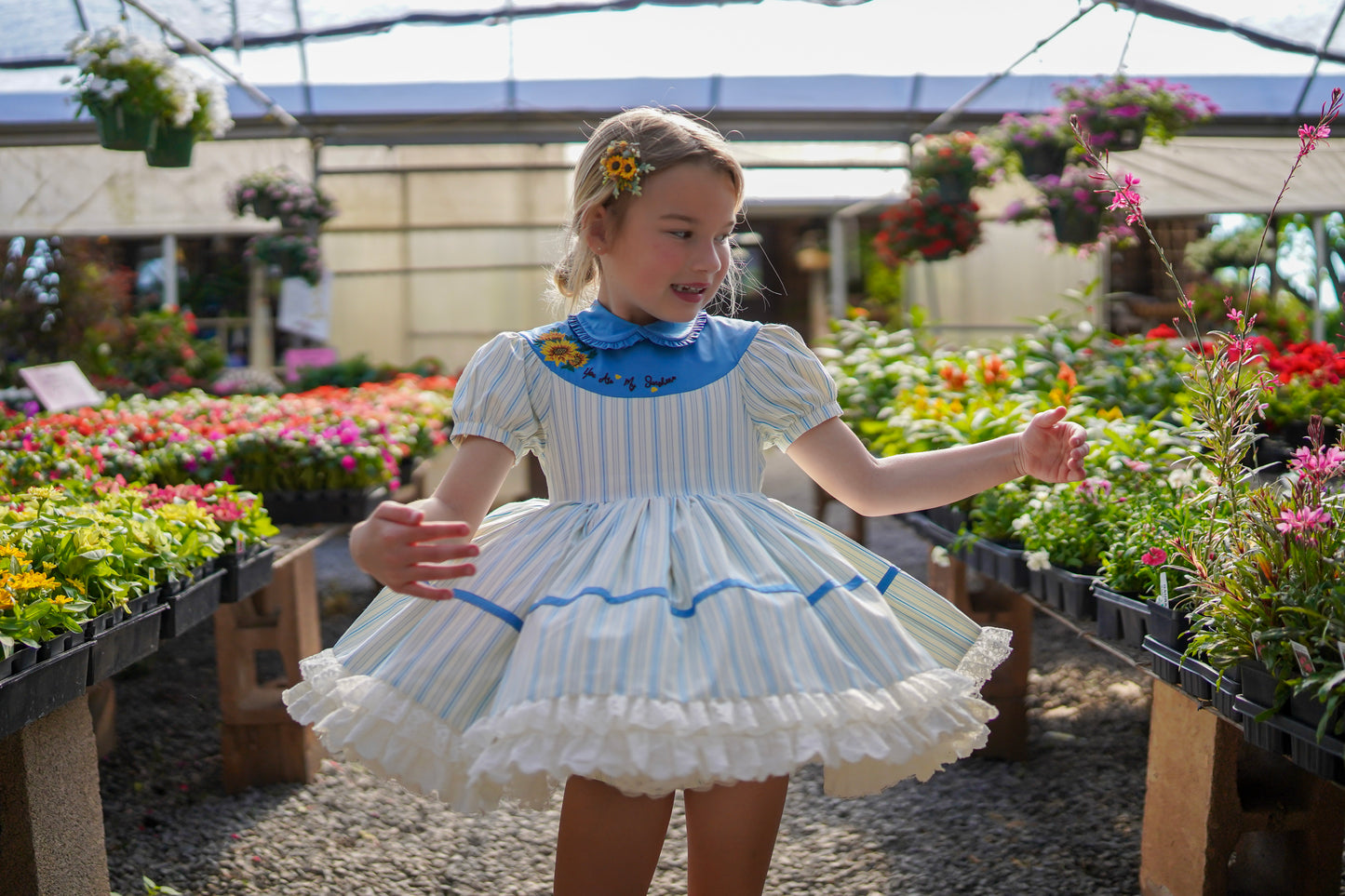 You Are My Sunshine Pettiskirt Dress and Blooms - READY TO SHIP