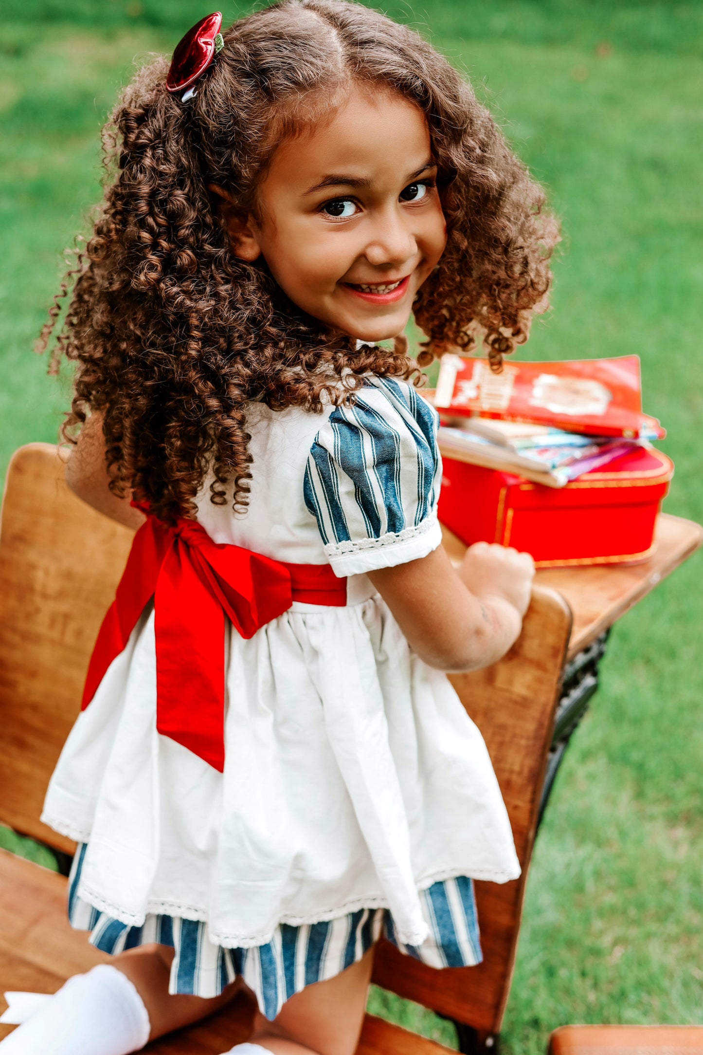 Orchard in Autumn Vintage Pinafore Apron Dress