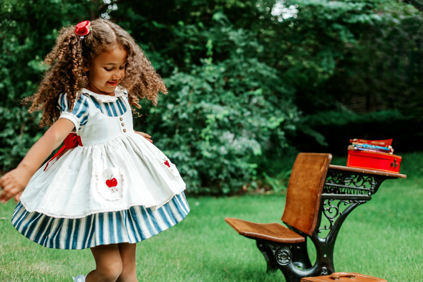 Orchard in Autumn Vintage Pinafore Apron Dress