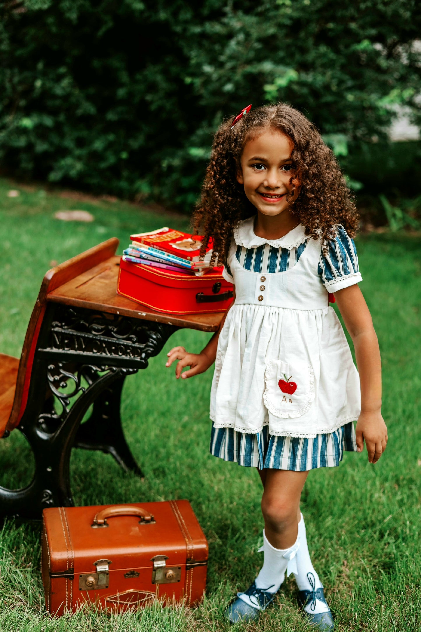 Orchard in Autumn Vintage Pinafore Apron Dress