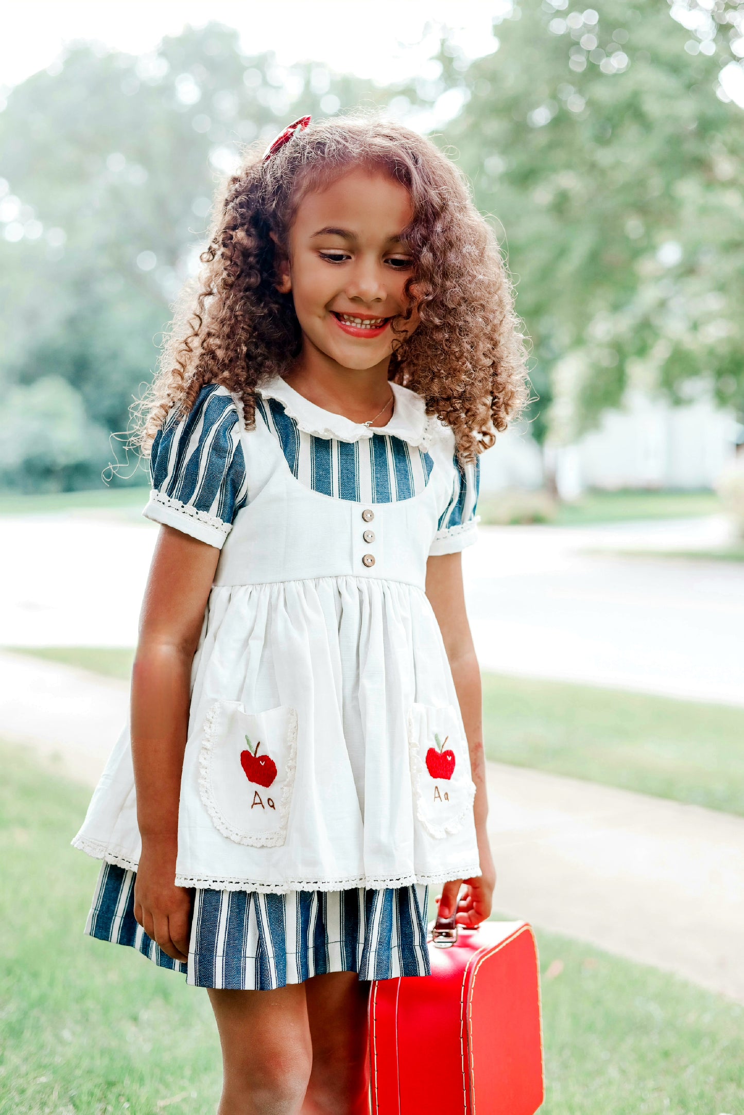 Orchard in Autumn Vintage Pinafore Apron Dress