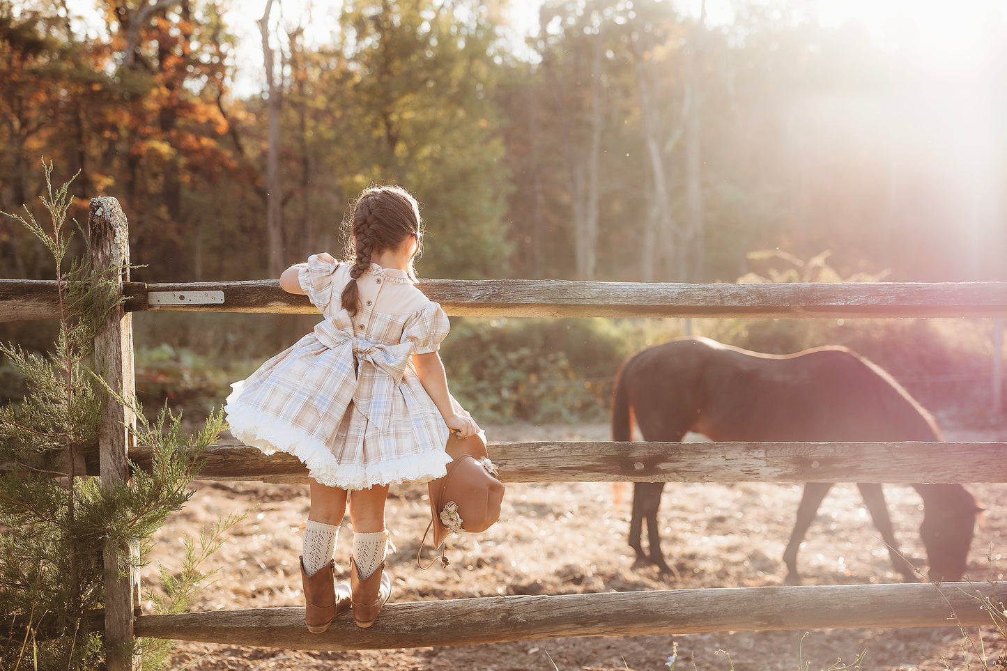 Gentry's Country Chic Vintage Plaid dress and bloomers - READY TO SHIP