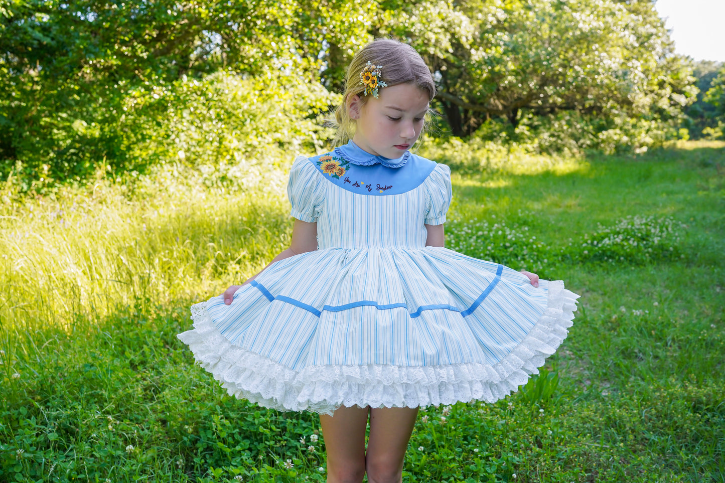 You Are My Sunshine Pettiskirt Dress and Blooms - READY TO SHIP