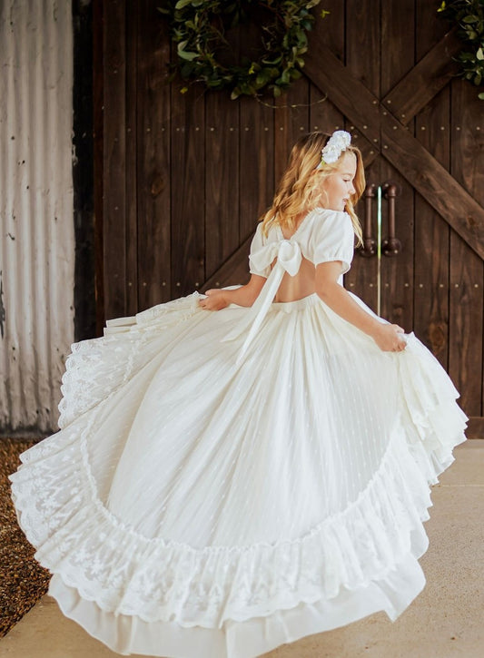 Valarie's Ivory Enchanted Hi-Low Maxi dress