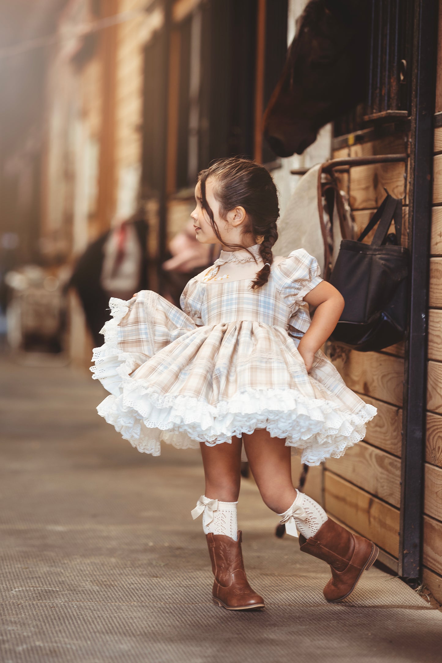 Gentry's Country Chic Vintage Plaid dress and bloomers - READY TO SHIP