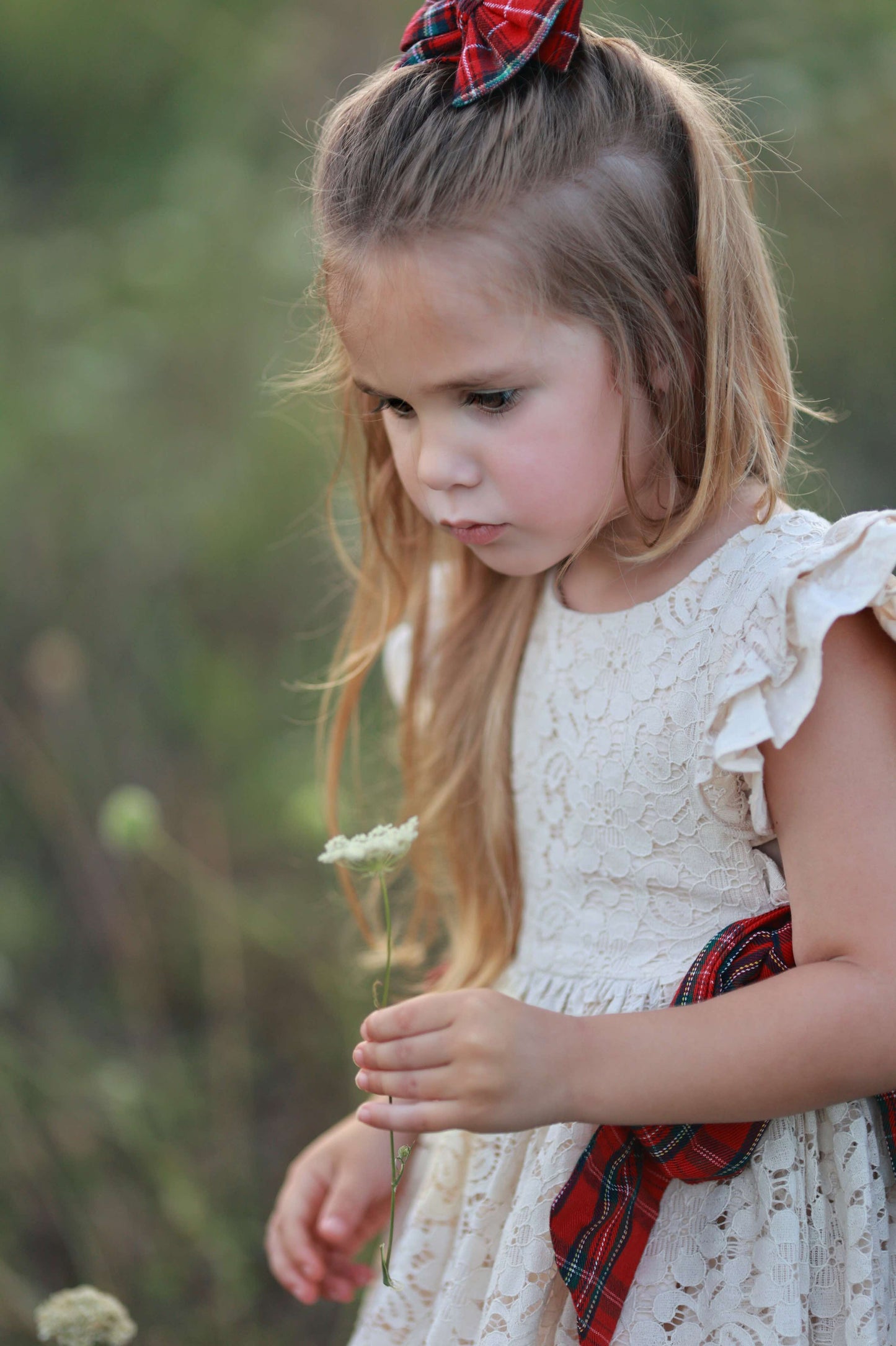 Abigail's Country Christmas lace pinafore - ready to ship