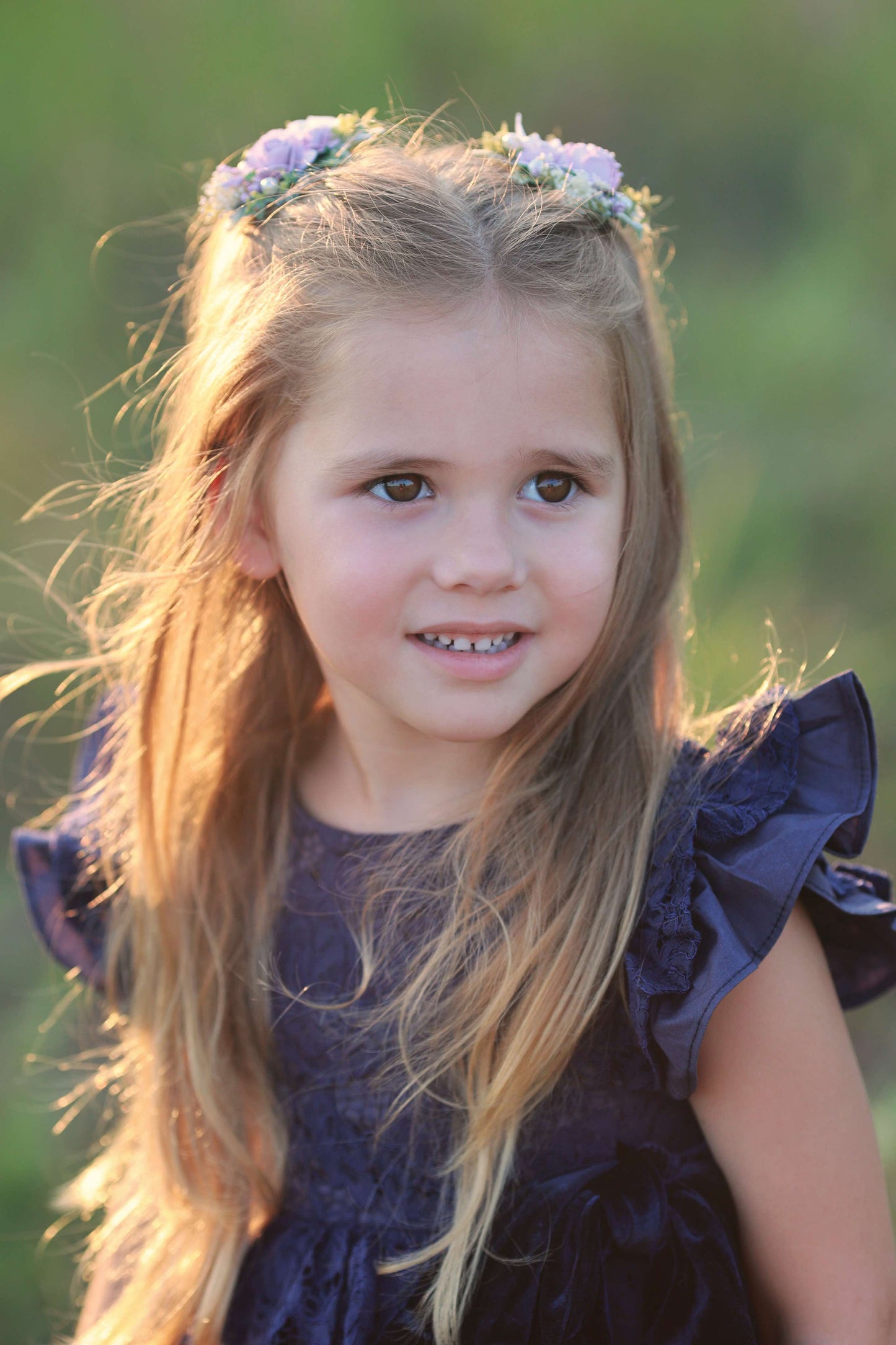 Ayalaโs Navy Floral Lace Pinafore Dress-READY TO SHIP