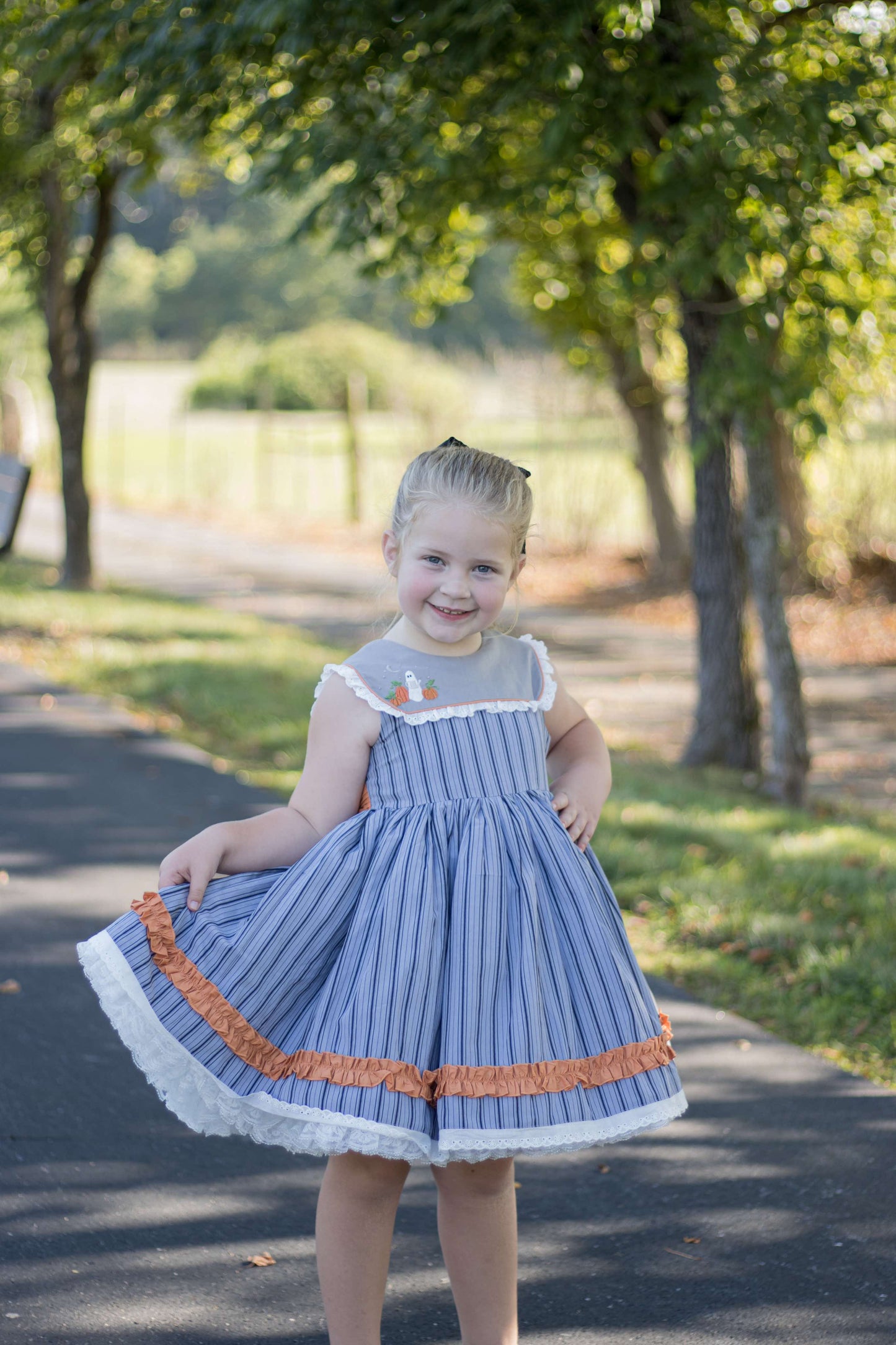 Olivia's Eerie-sistible October Pettiskirt dress and blooms-READY TO SHIP
