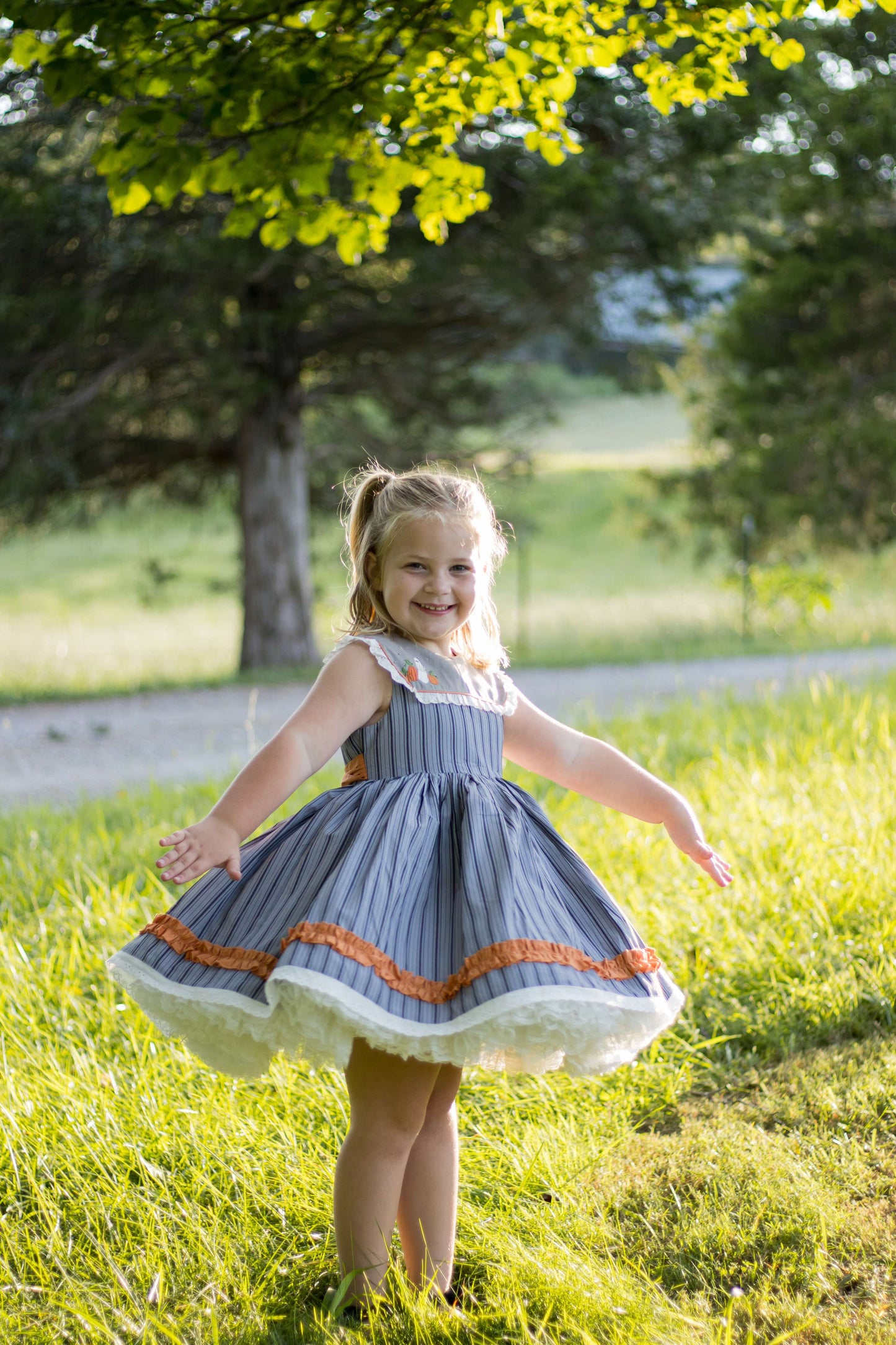 Olivia's Eerie-sistible October Pettiskirt dress and blooms-READY TO SHIP