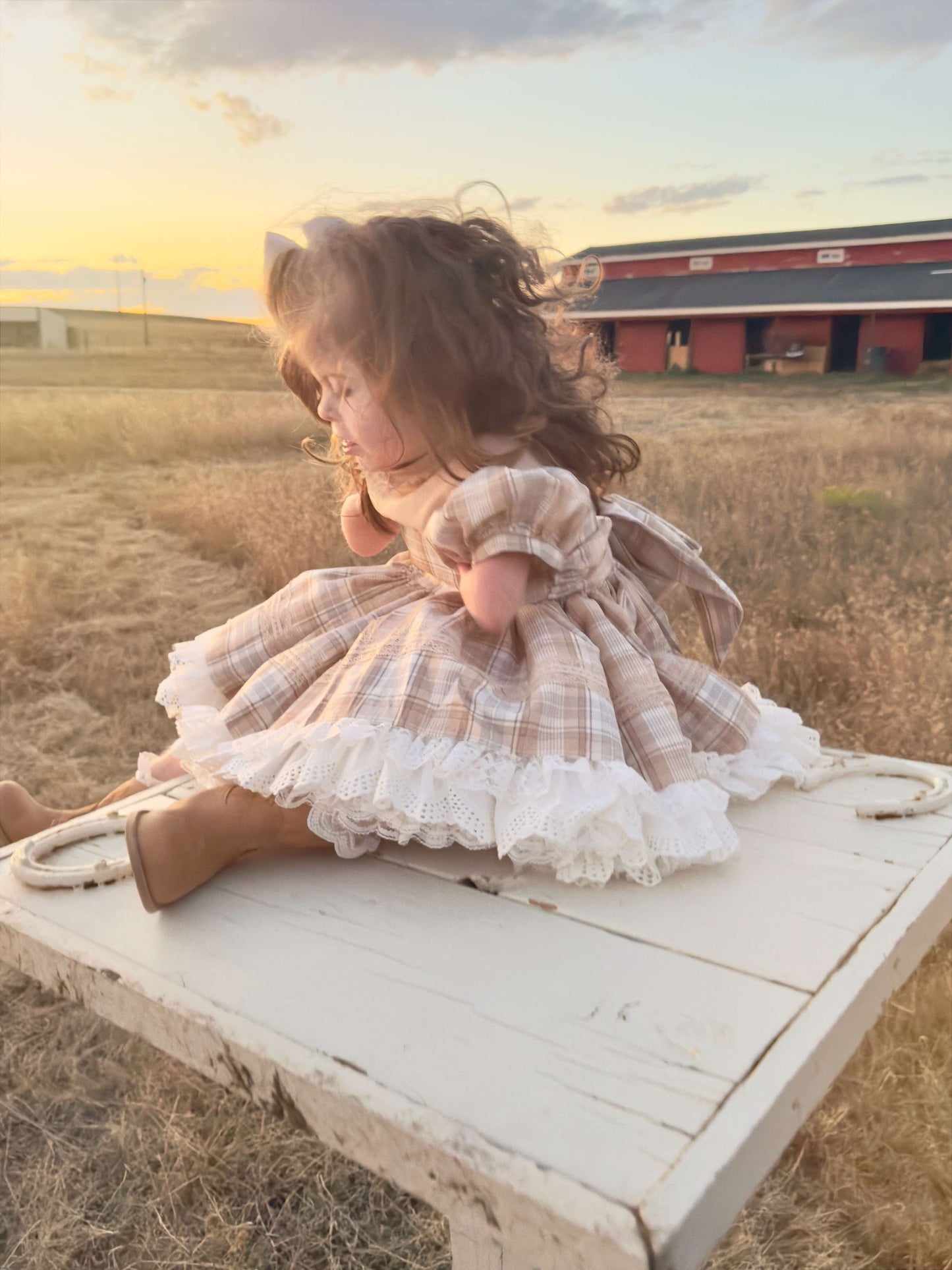 Gentry's Country Chic Vintage Plaid dress and bloomers - READY TO SHIP