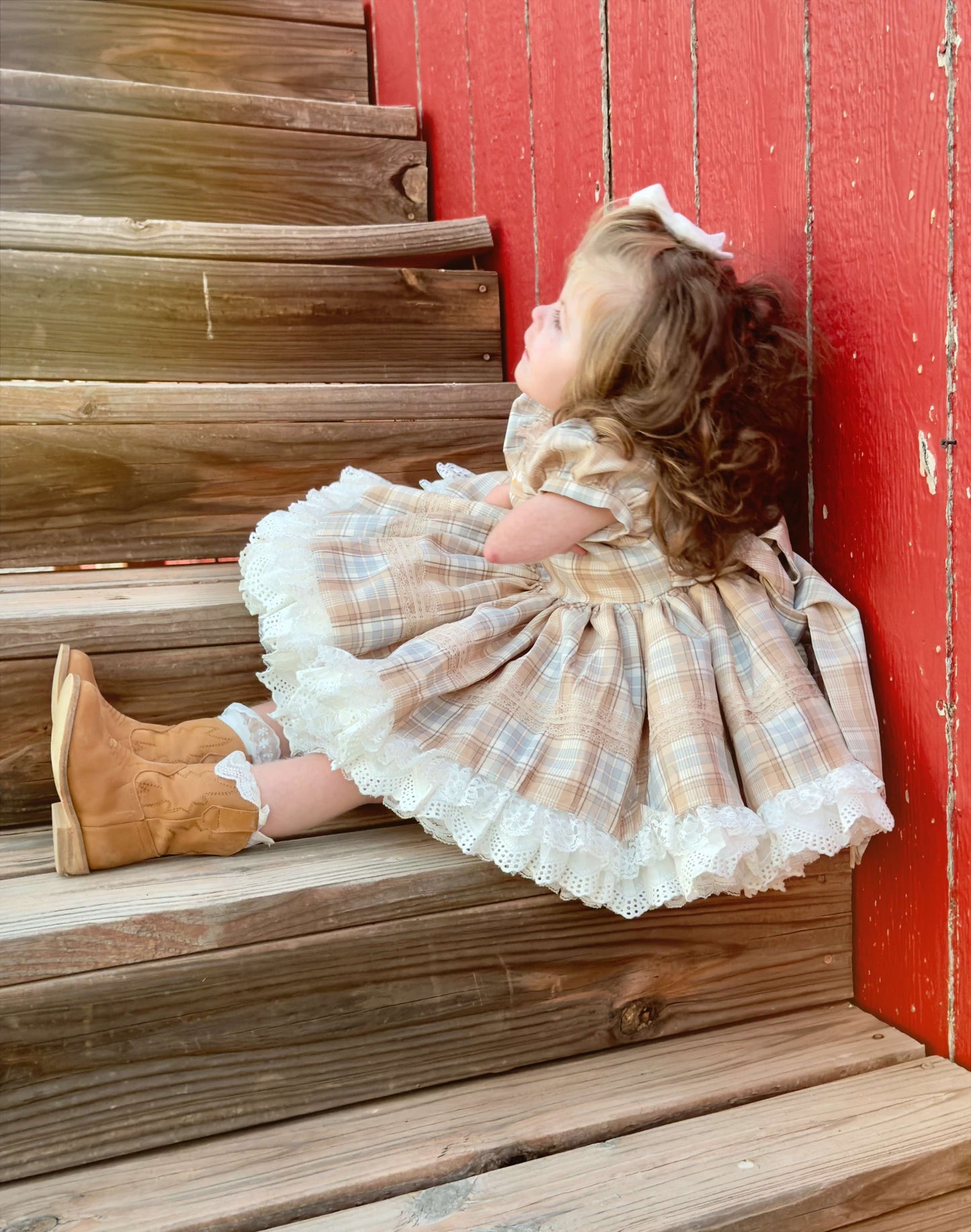 Gentry's Country Chic Vintage Plaid dress and bloomers - READY TO SHIP