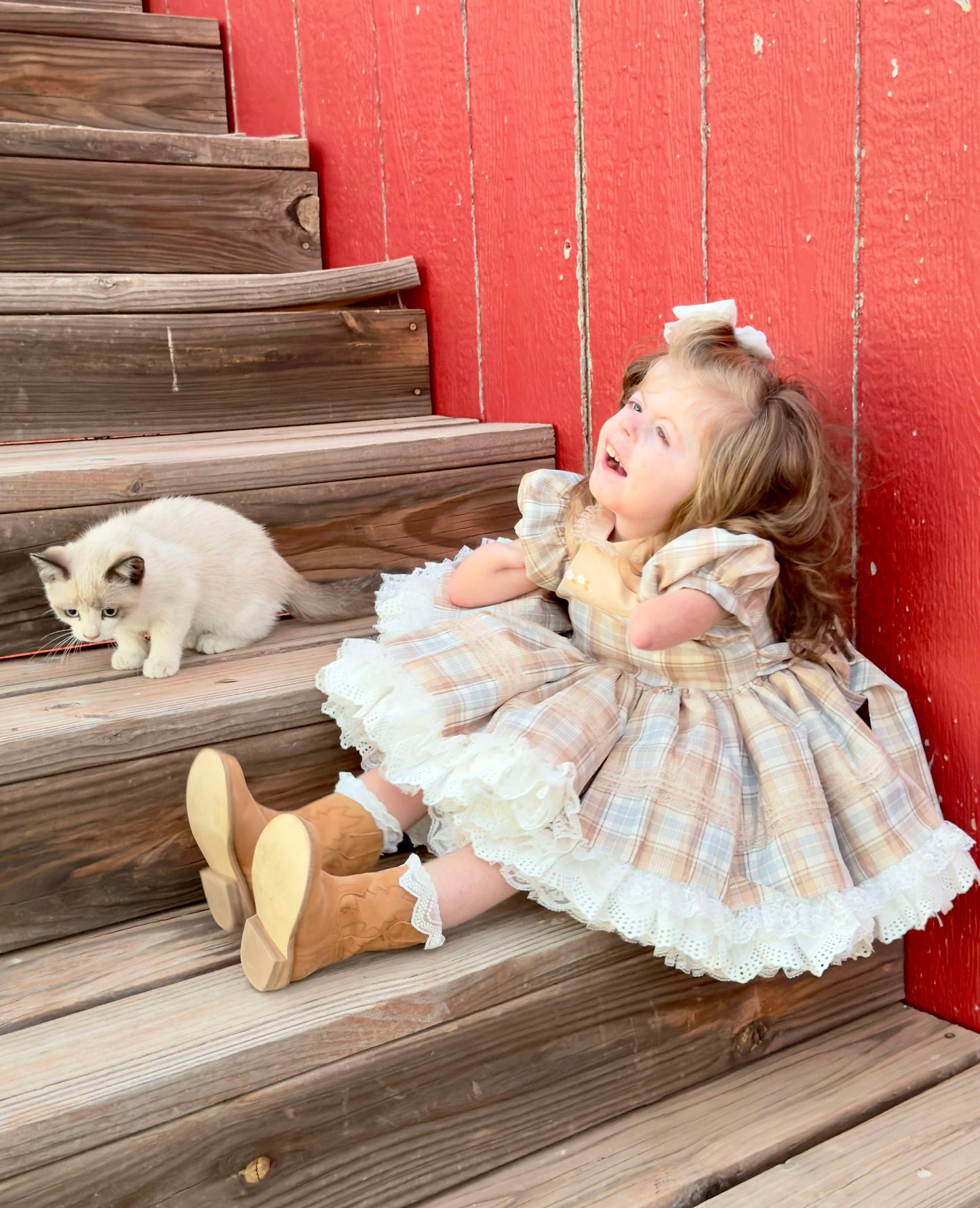 Gentry's Country Chic Vintage Plaid dress and bloomers - READY TO SHIP