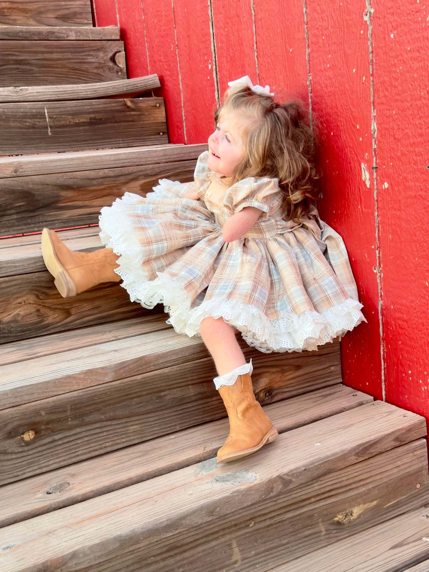 Gentry's Country Chic Vintage Plaid dress and bloomers - READY TO SHIP