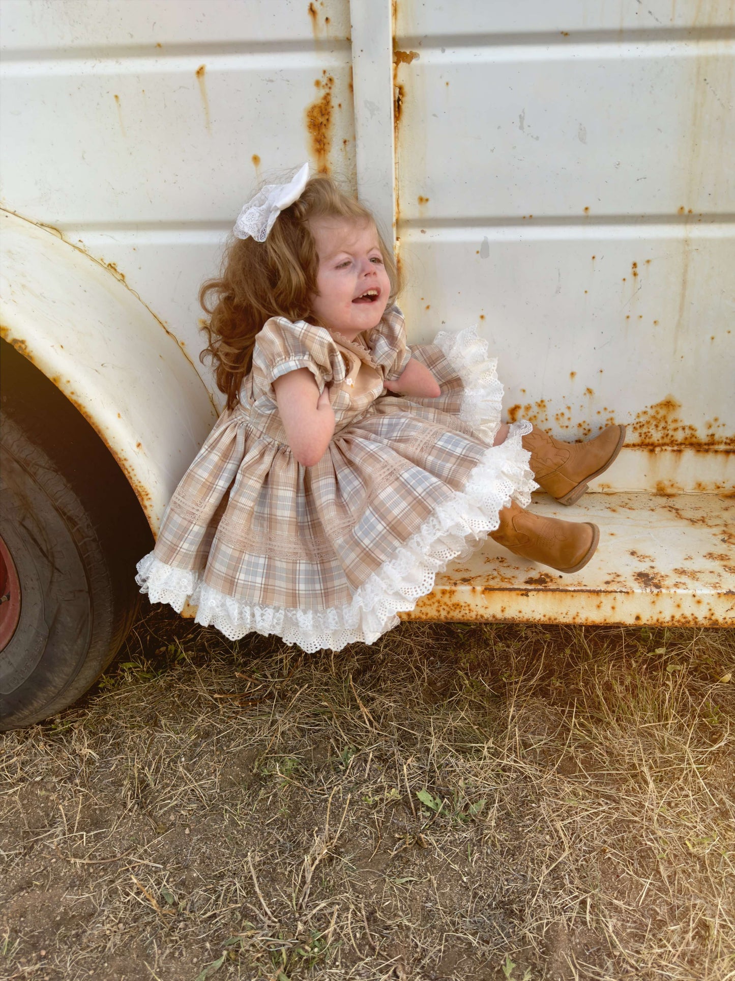 Gentry's Country Chic Vintage Plaid dress and bloomers - READY TO SHIP