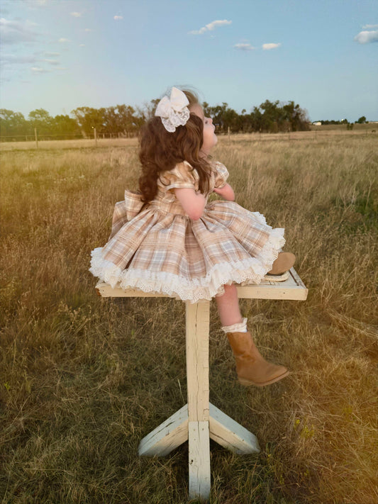 Gentry's Country Chic Vintage Plaid dress and bloomers - READY TO SHIP