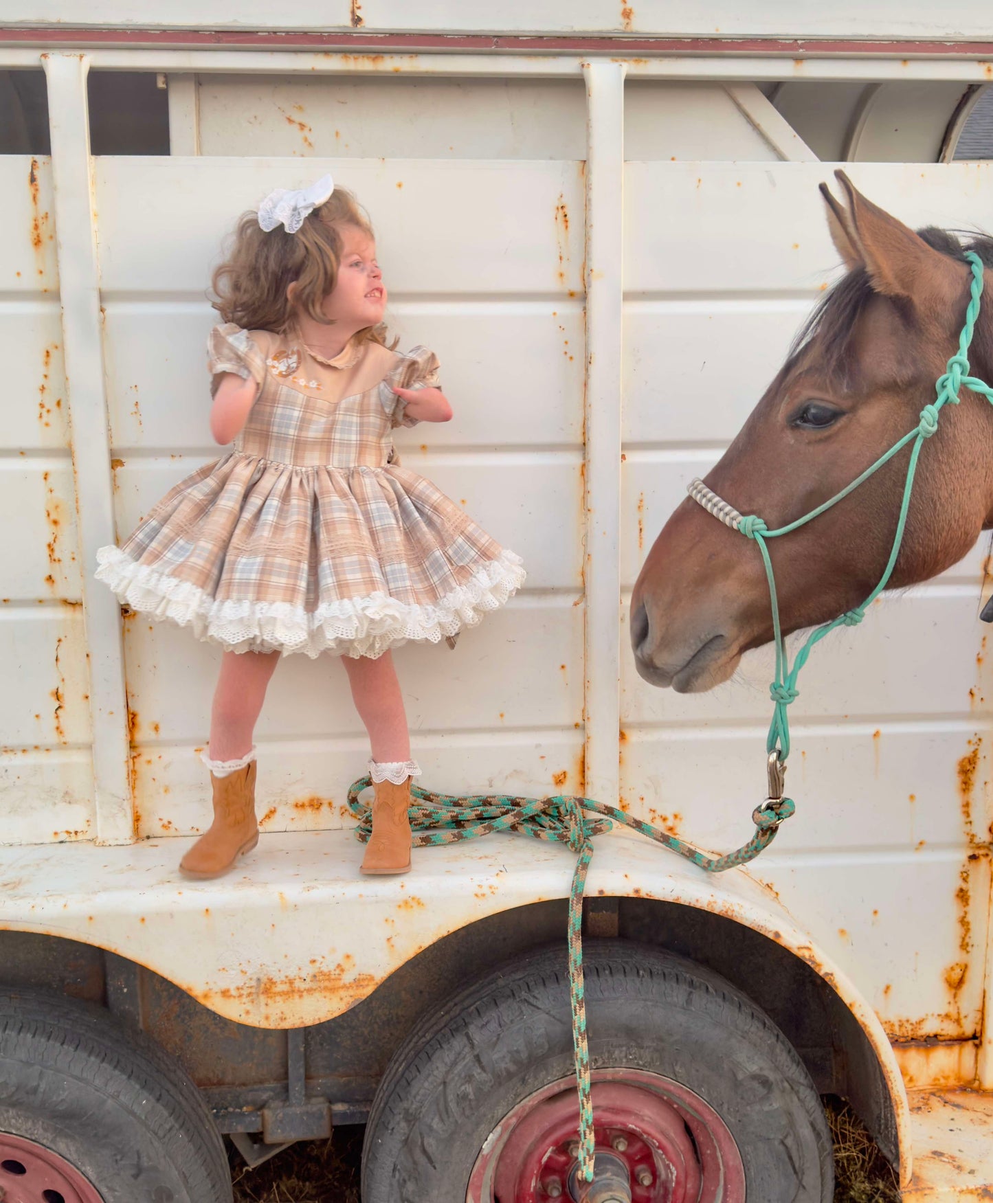 Gentry's Country Chic Vintage Plaid dress and bloomers - READY TO SHIP