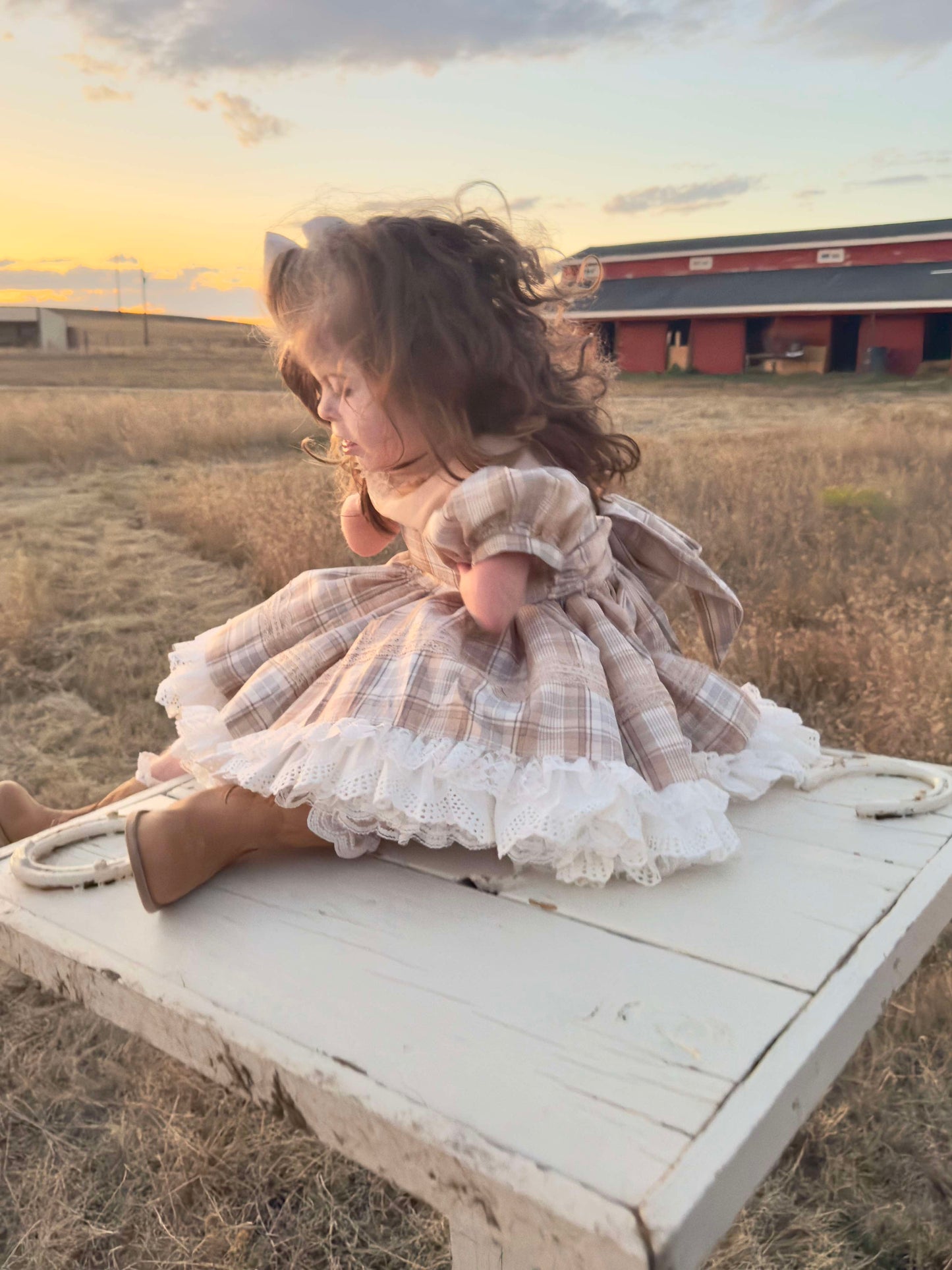 Gentry's Country Chic Vintage Plaid dress and bloomers - READY TO SHIP
