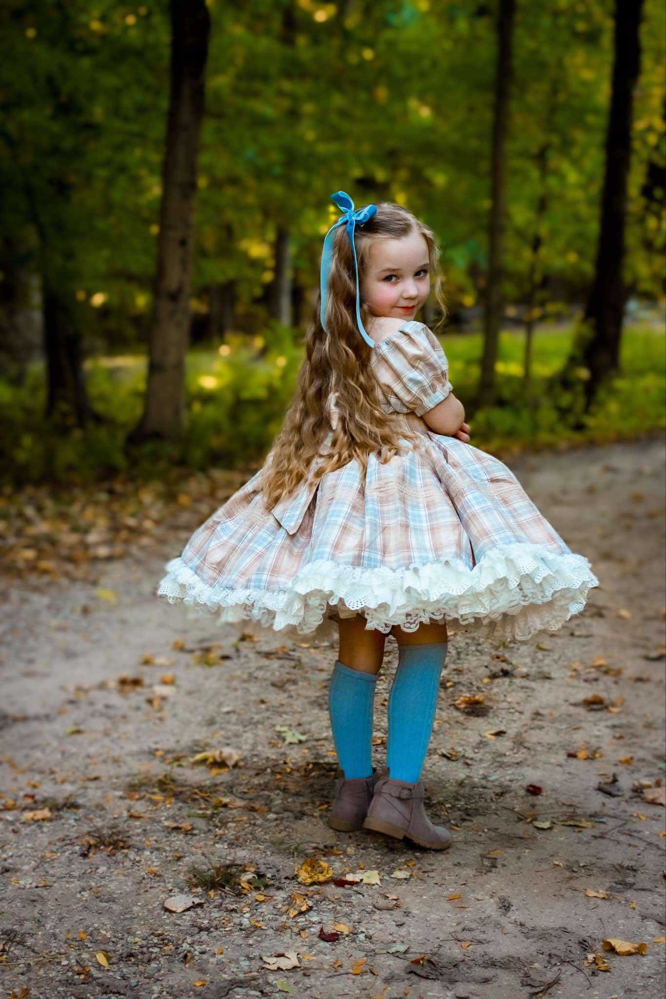 Gentry's Country Chic Vintage Plaid dress and bloomers - READY TO SHIP