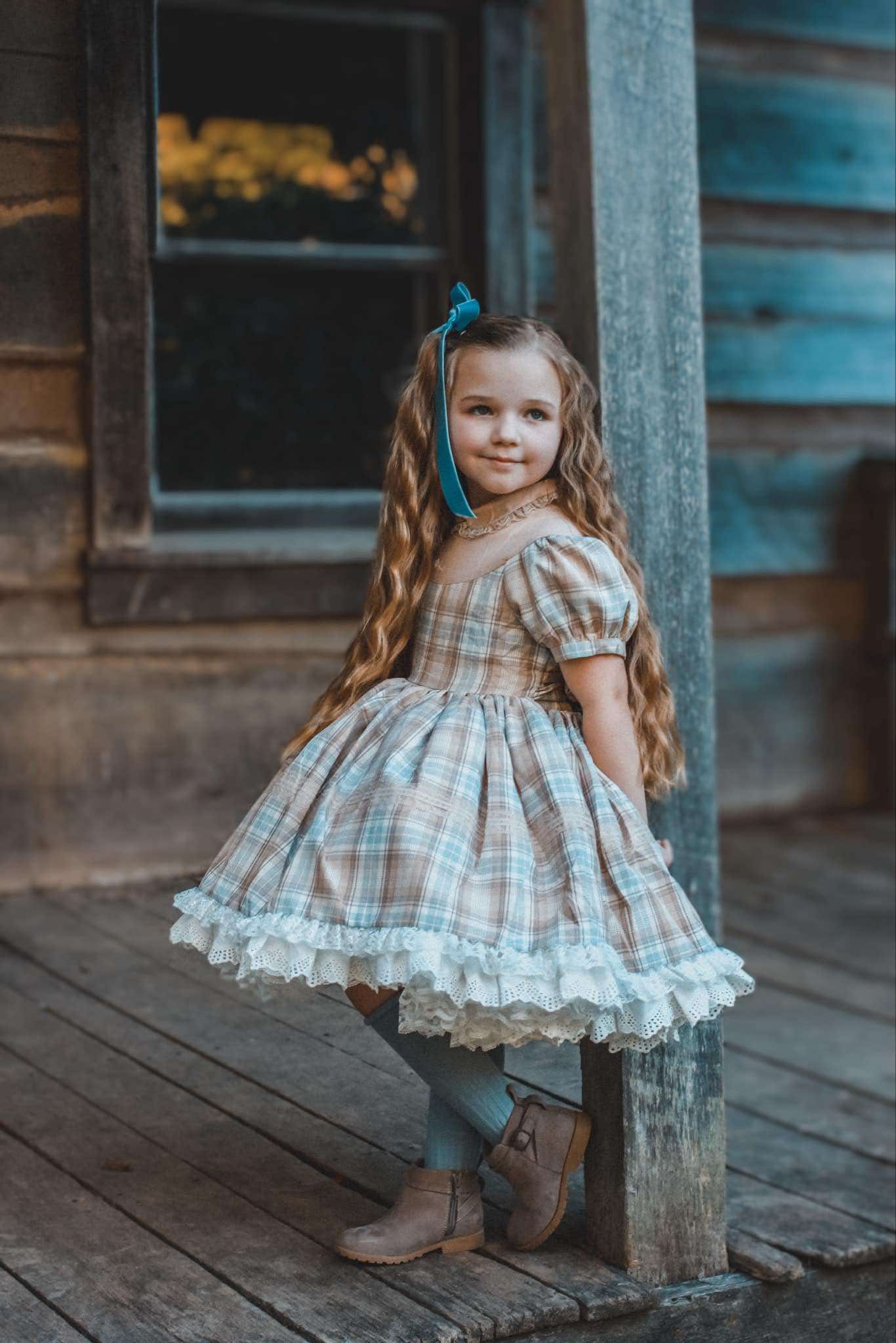 Gentry's Country Chic Vintage Plaid dress and bloomers - READY TO SHIP