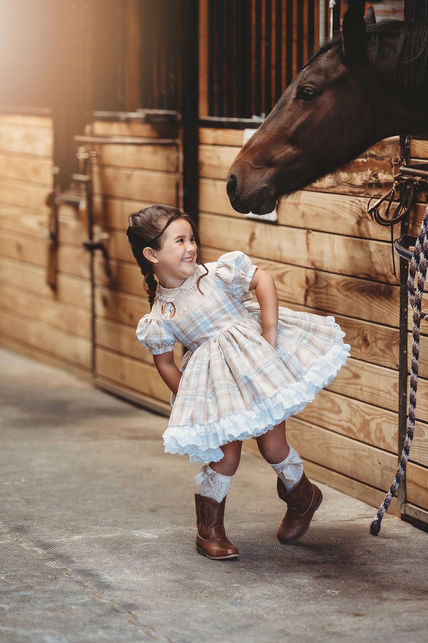 Gentry's Country Chic Vintage Plaid dress and bloomers - READY TO SHIP