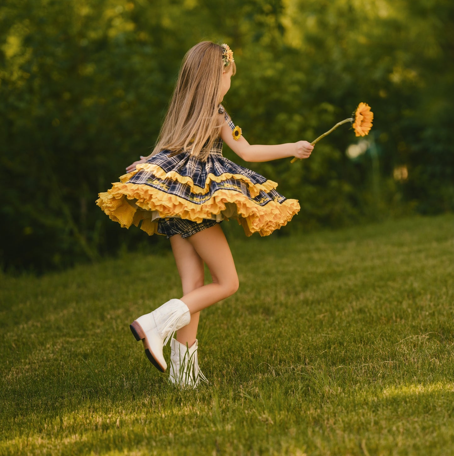 Petals and Plaid Pettiskirt dress