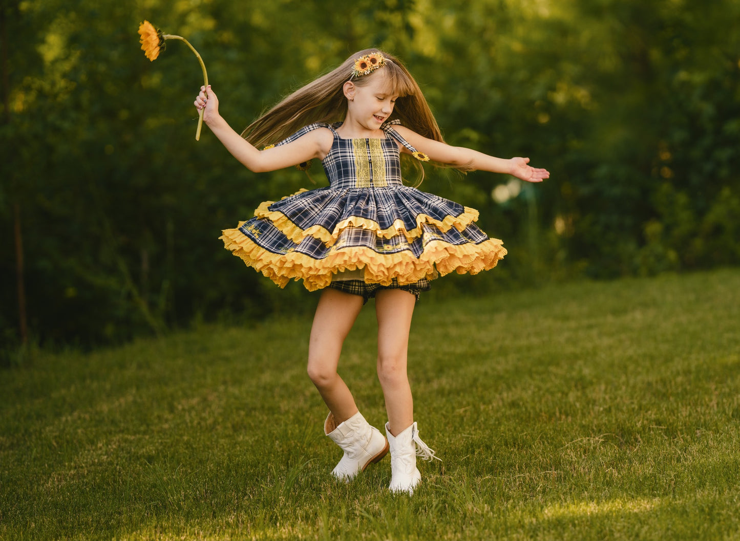 Petals and Plaid Pettiskirt dress