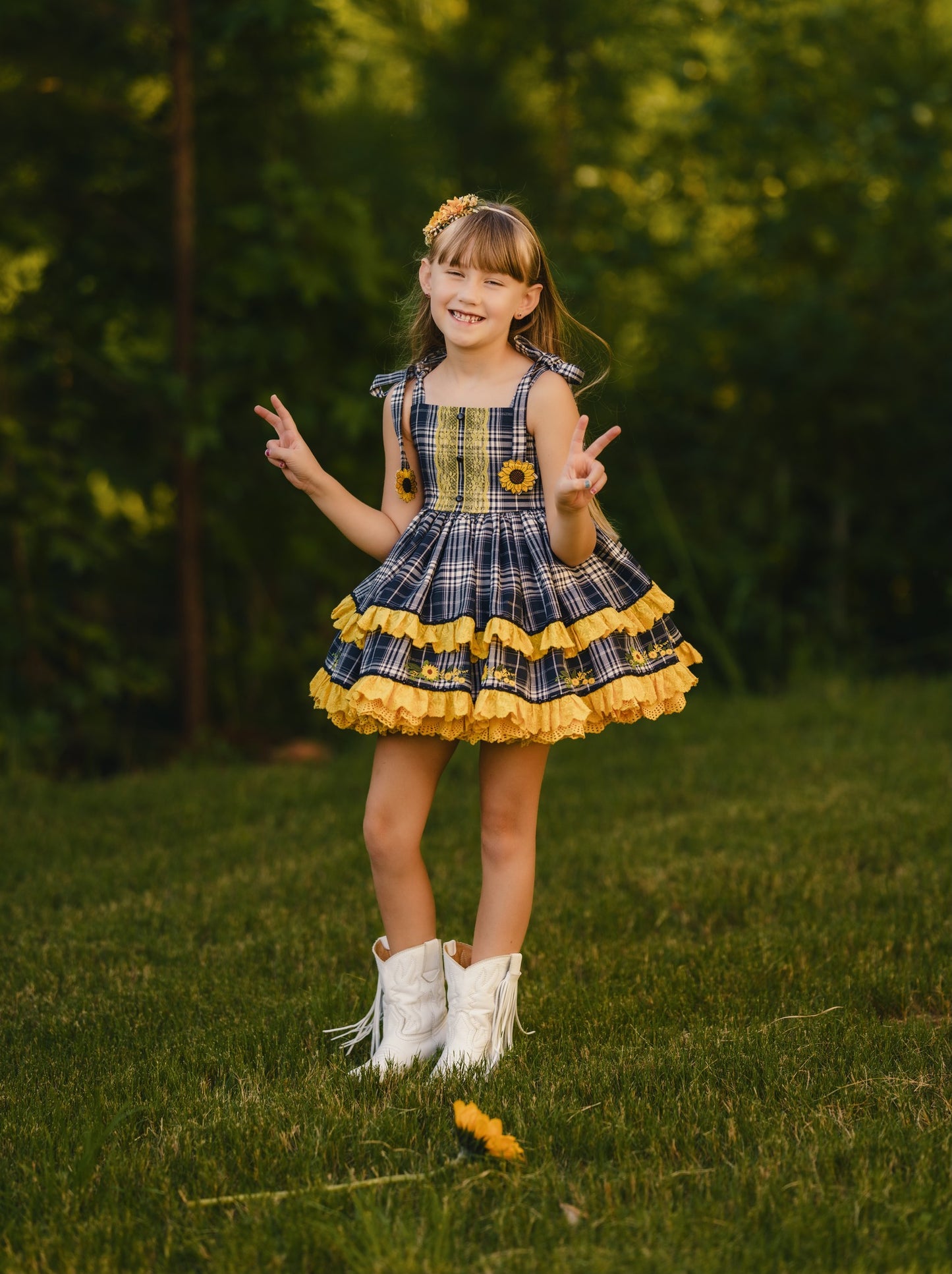 Petals and Plaid Pettiskirt dress