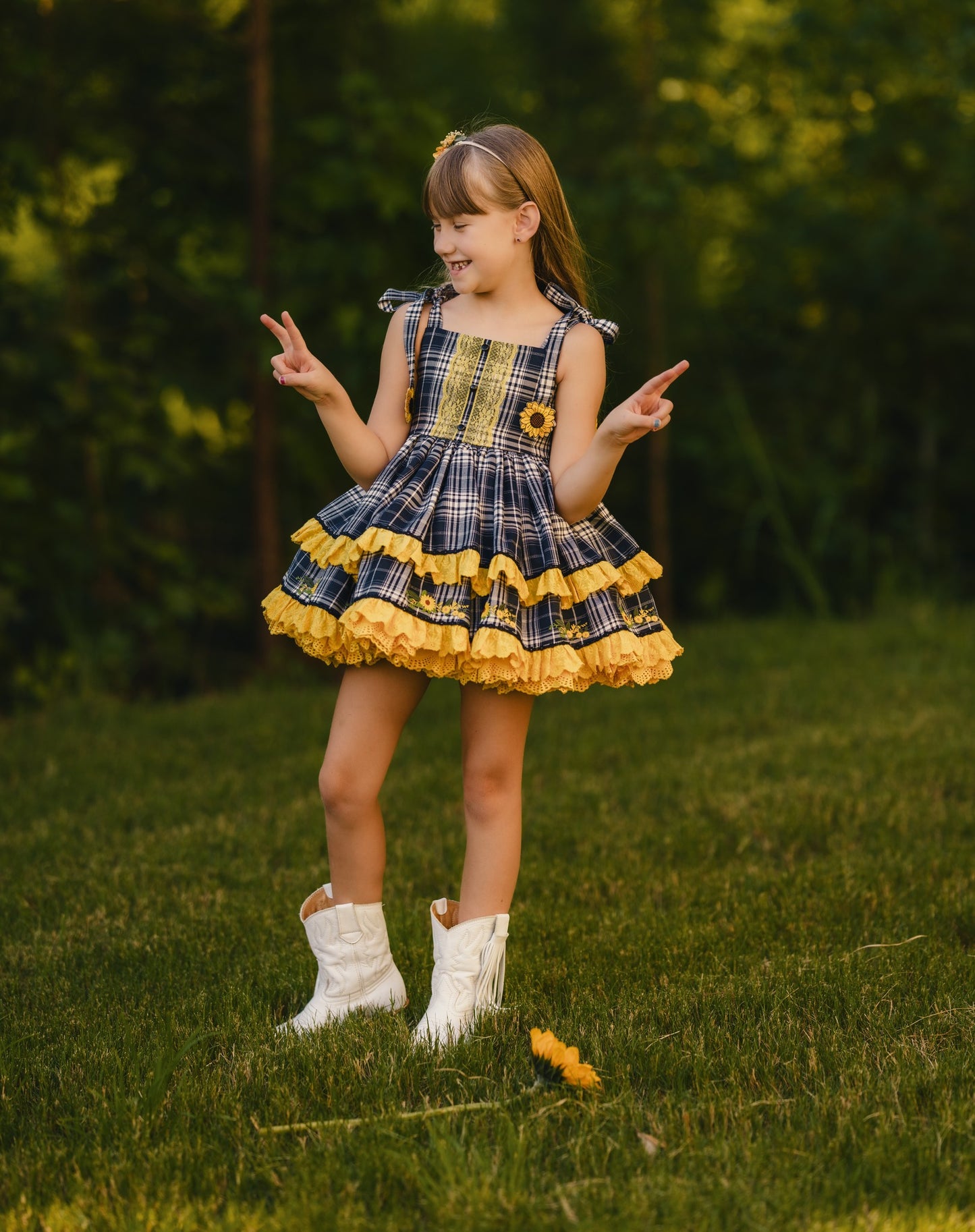 Petals and Plaid Pettiskirt dress