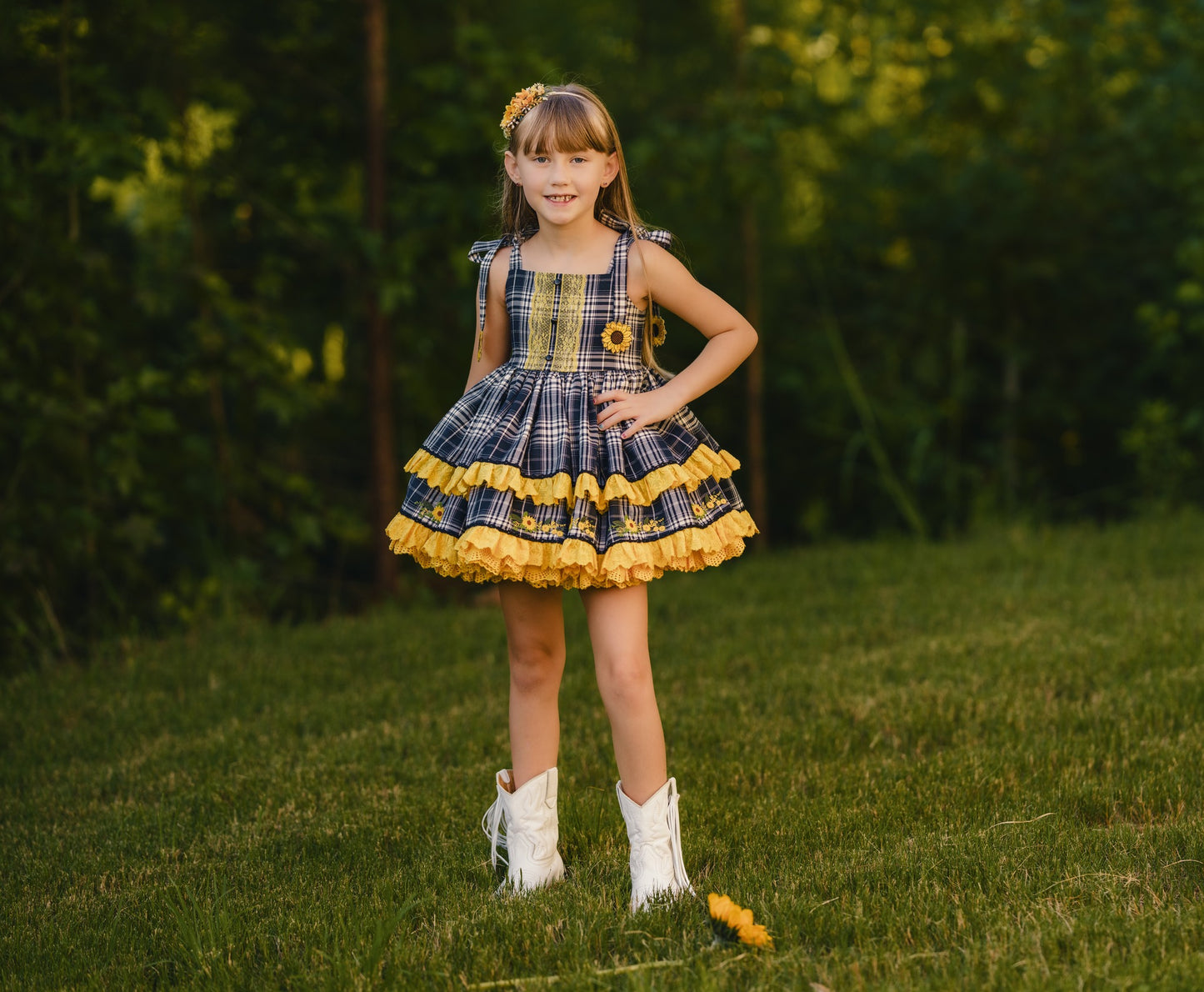 Petals and Plaid Pettiskirt dress