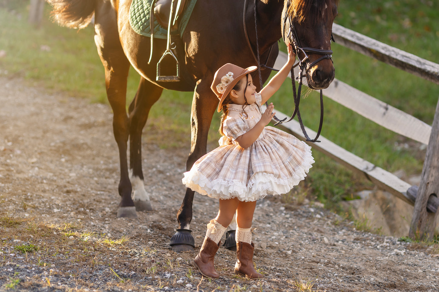 Gentry's Country Chic Vintage Plaid dress and bloomers - READY TO SHIP