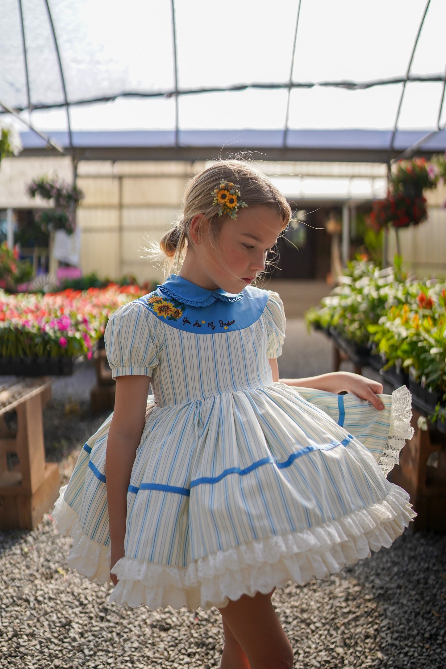 You Are My Sunshine Pettiskirt Dress and Blooms - READY TO SHIP