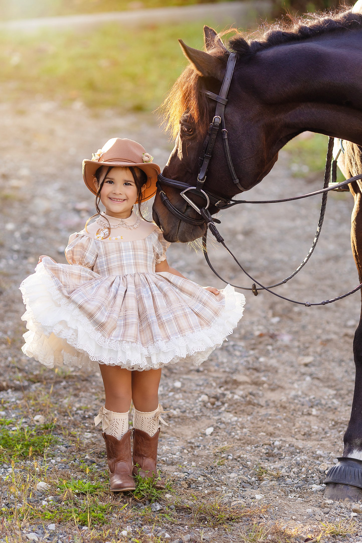 Gentry's Country Chic Vintage Plaid dress and bloomers - READY TO SHIP
