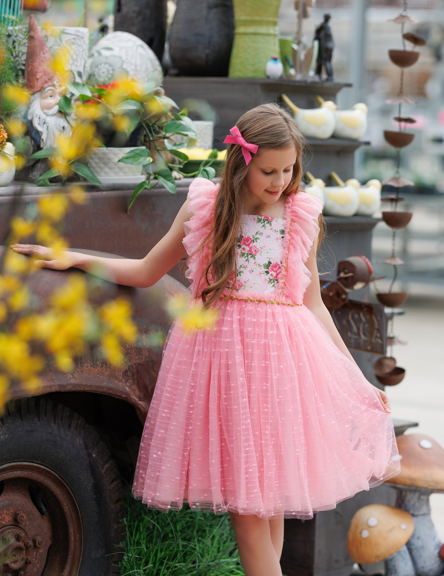Millie's Cottage Rose Tulle Dress-READY TO SHIP