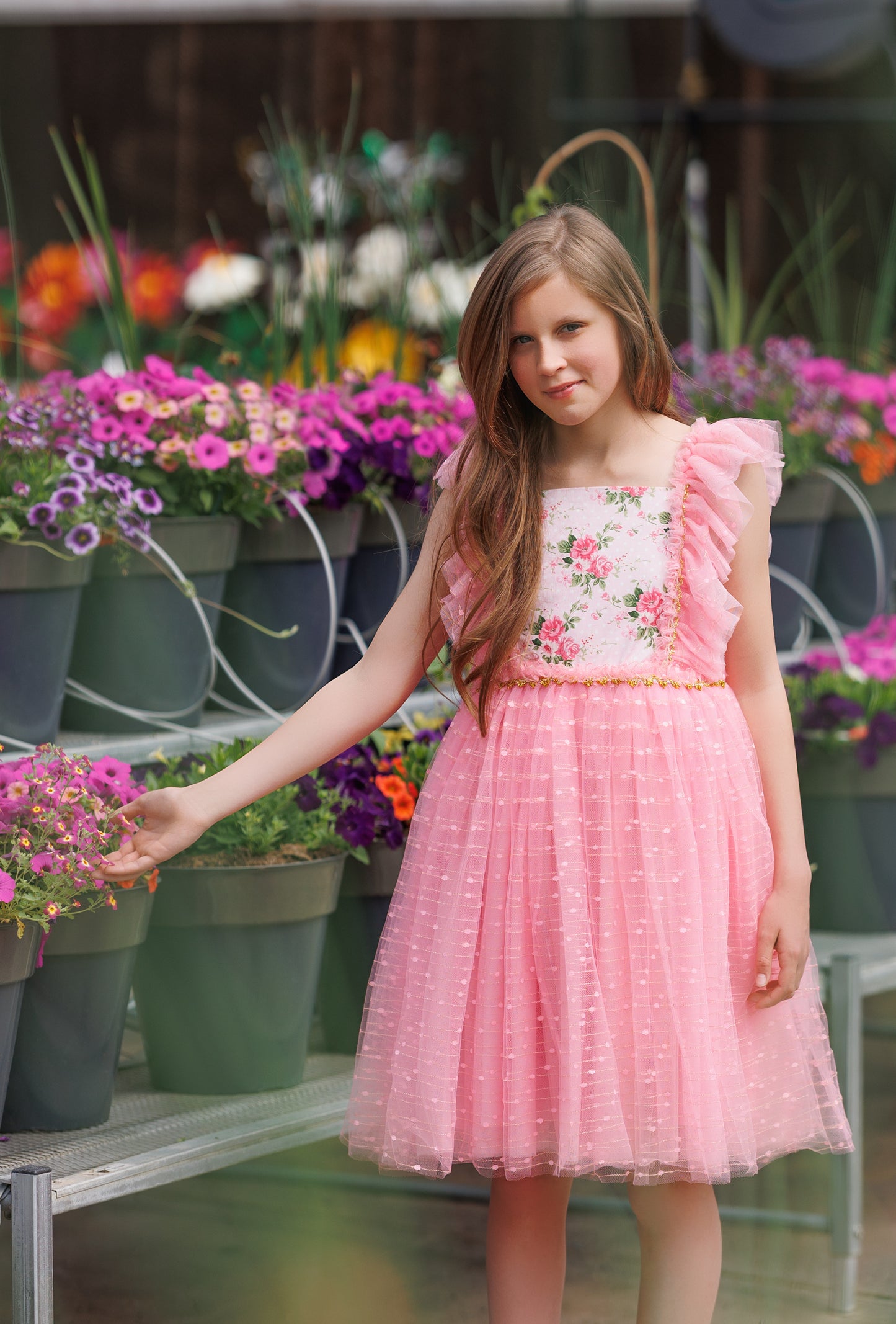 Millie's Cottage Rose Tulle Dress-READY TO SHIP