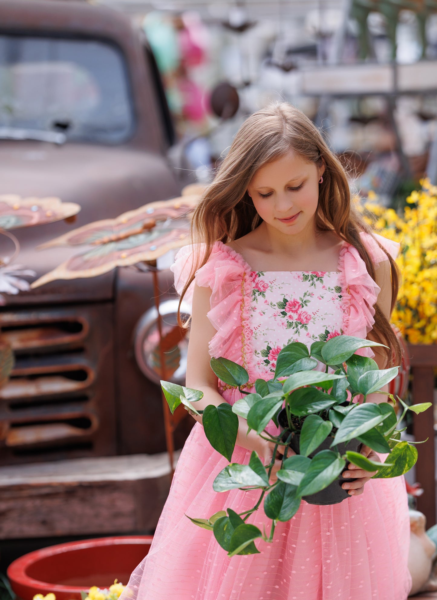 Millie's Cottage Rose Tulle Dress-READY TO SHIP