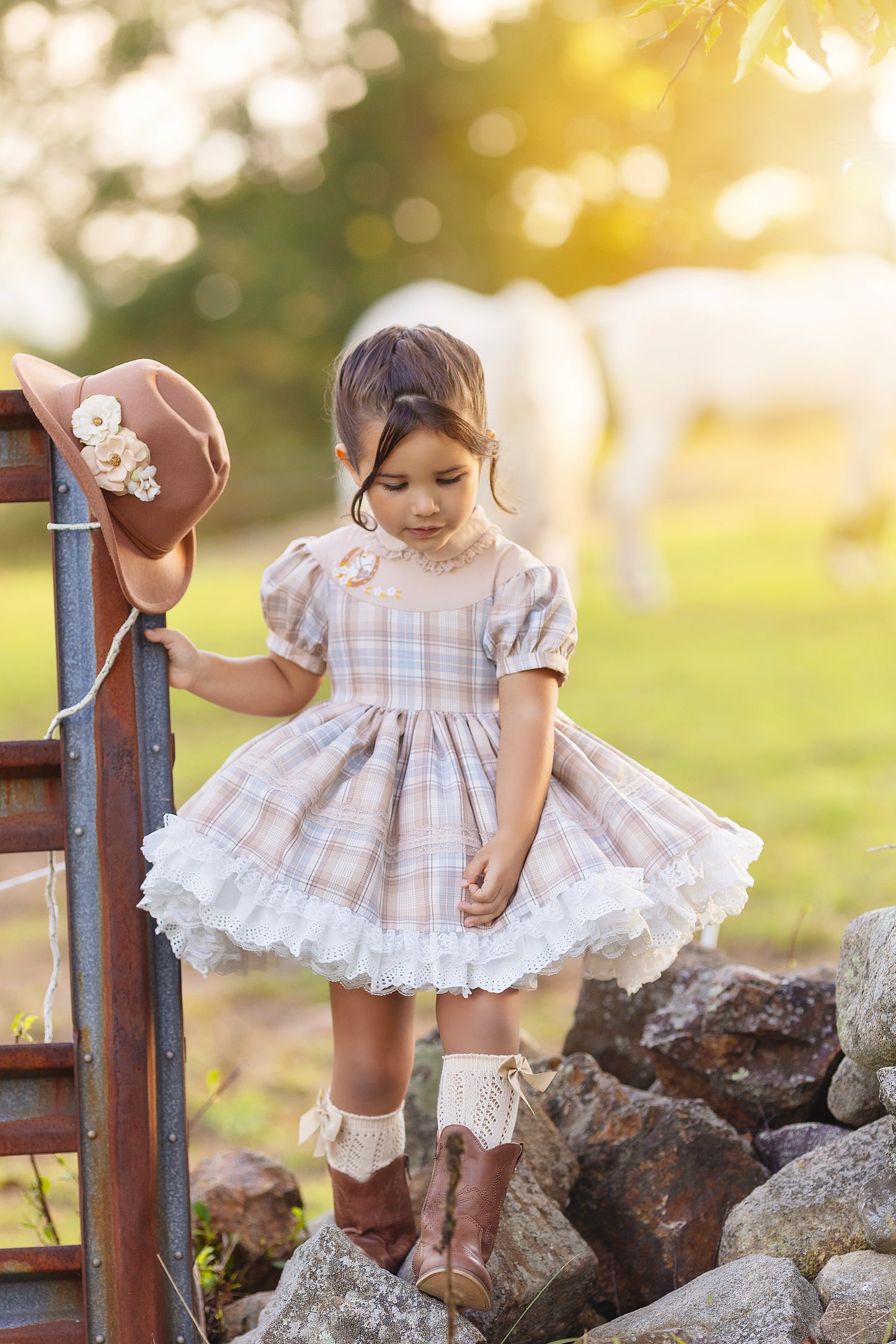 Gentry's Country Chic Vintage Plaid dress and bloomers - READY TO SHIP