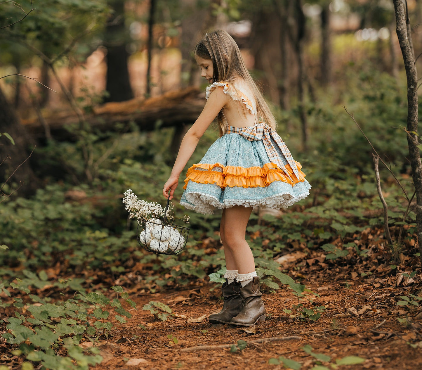Rosie's Autumn Aestetic vintage lace petiskirt dress - READY TO SHIP