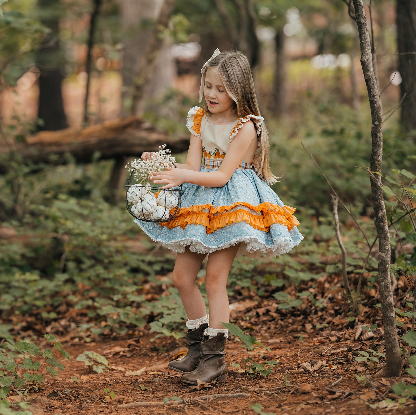 Rosie's Autumn Aestetic vintage lace petiskirt dress - READY TO SHIP
