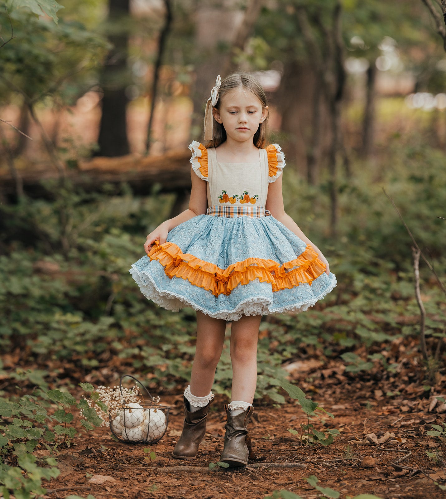 Rosie's Autumn Aestetic vintage lace petiskirt dress - READY TO SHIP