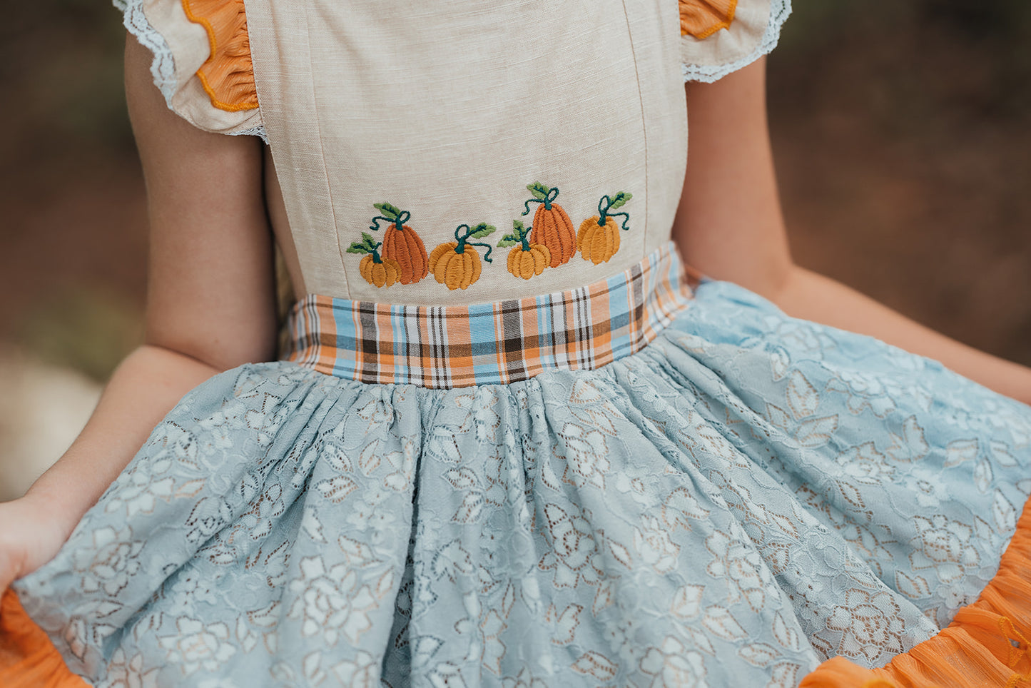 Rosie's Autumn Aestetic vintage lace petiskirt dress - READY TO SHIP