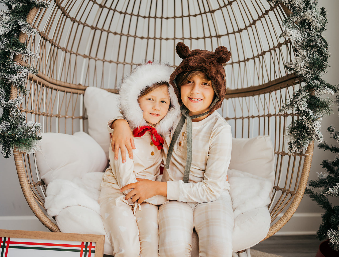 Cozy Winter Retreat- Sleigh ride PLAID - Girls/Boys set
