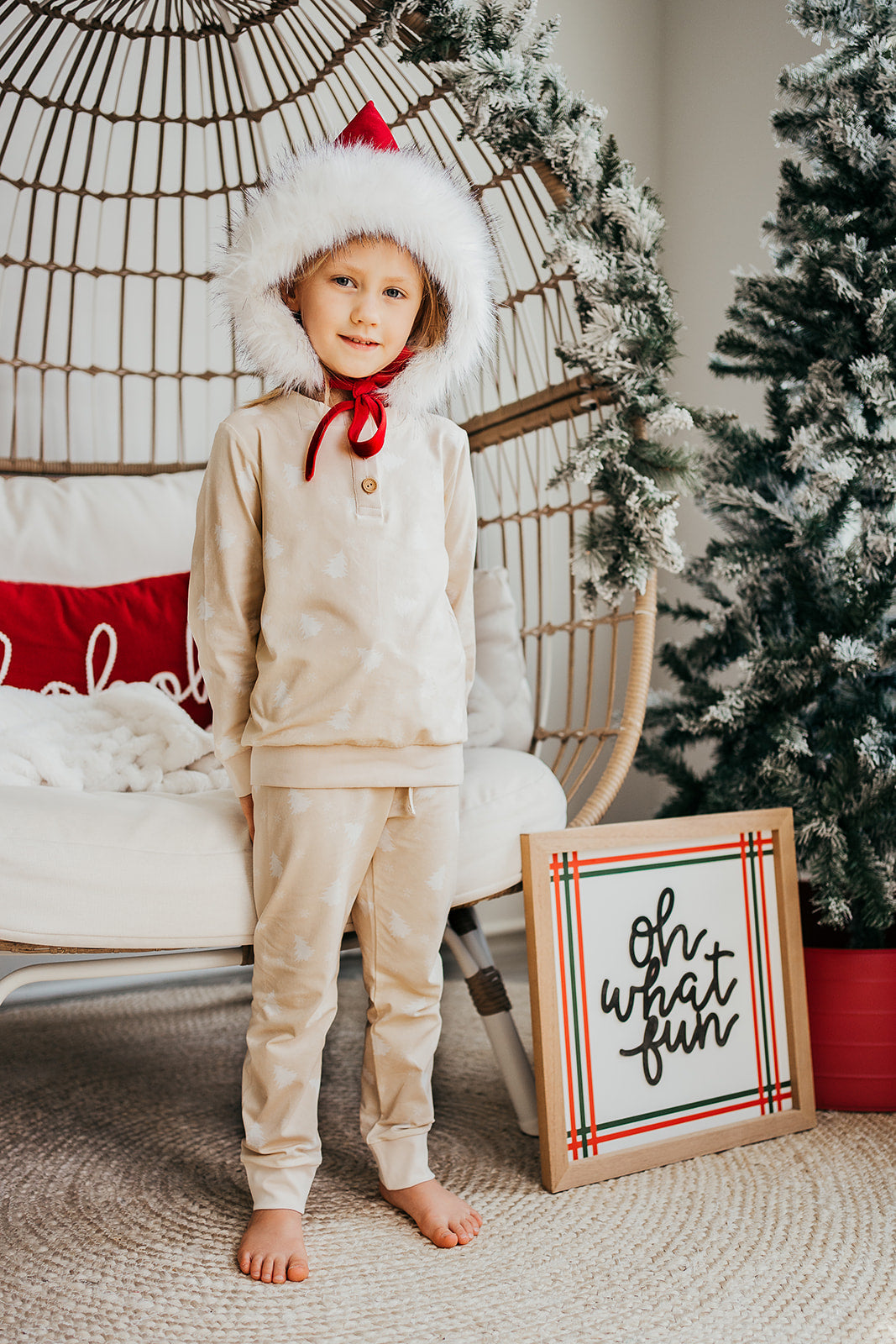 Cozy Winter Retreat- Snowy TREE Farm - Girls/Boys set