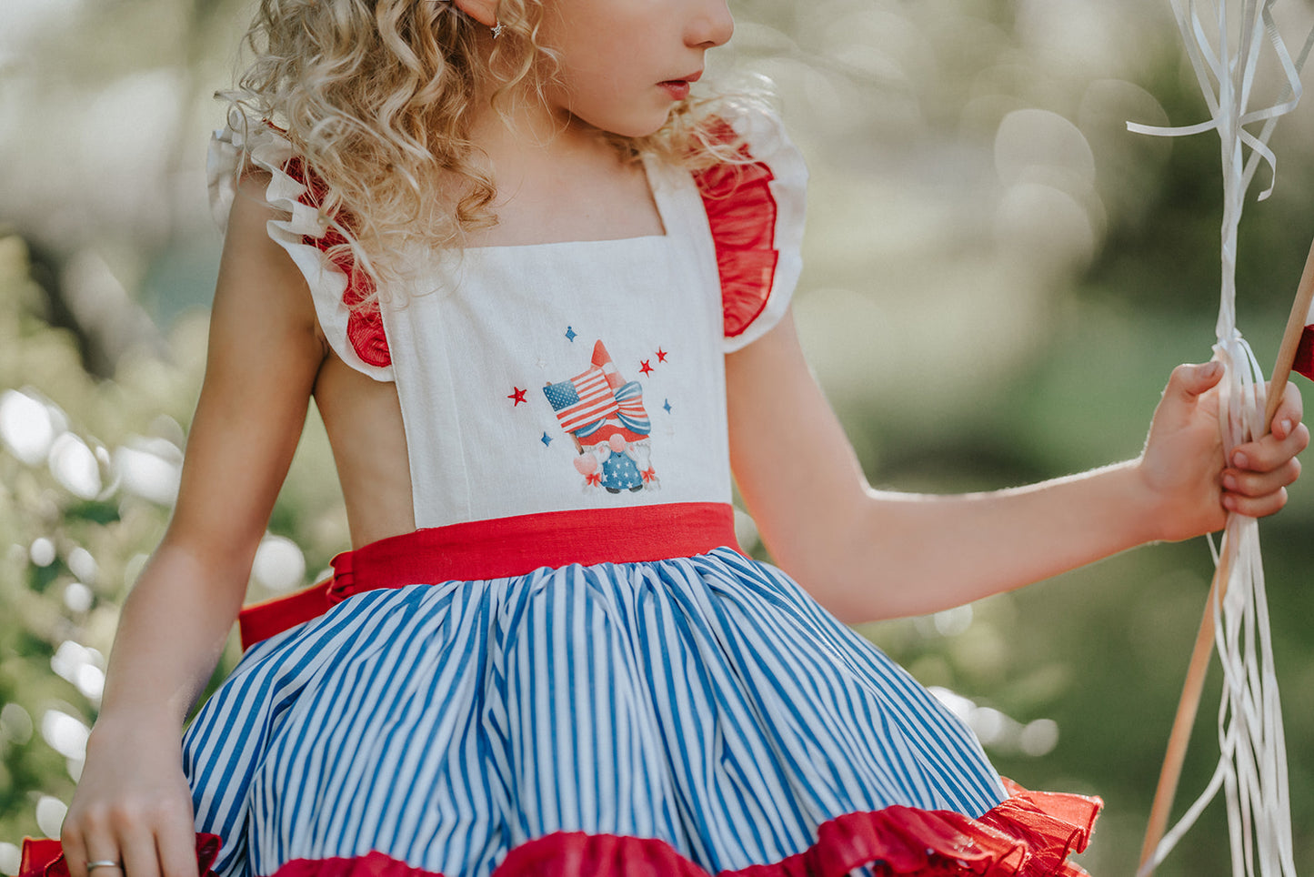 Gnome of the Brave Patriotic dress Ready To Ship