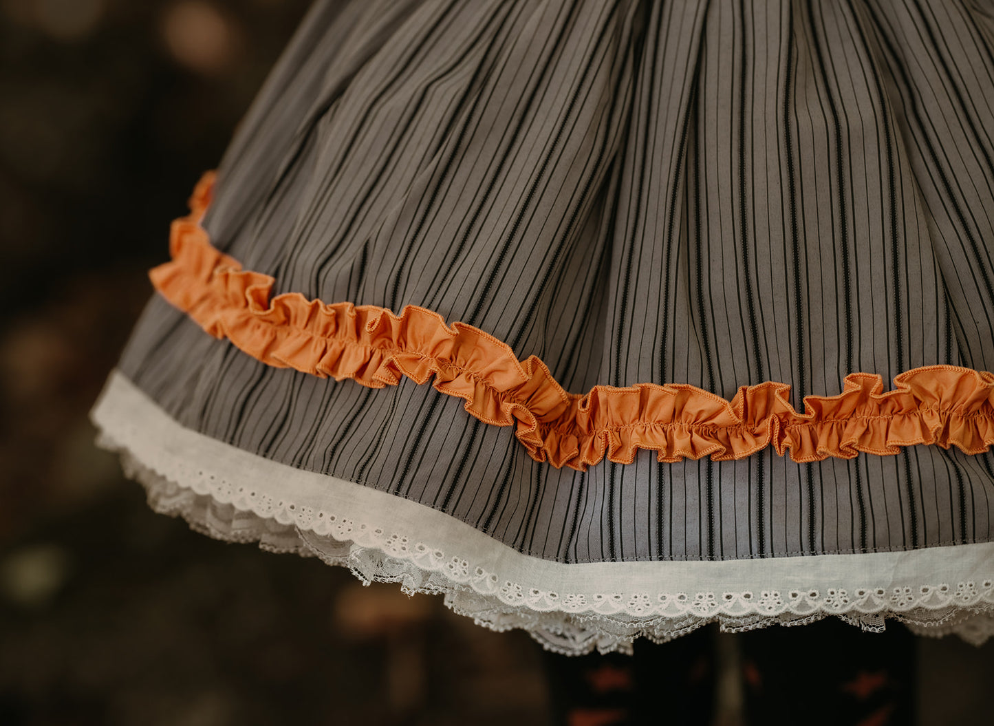 Olivia's Eerie-sistible October Pettiskirt dress and blooms-READY TO SHIP